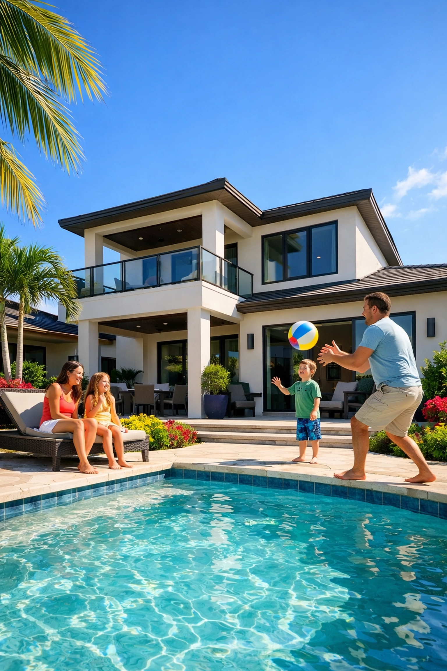 Modern home with pool in Southwest Cape Coral gated community