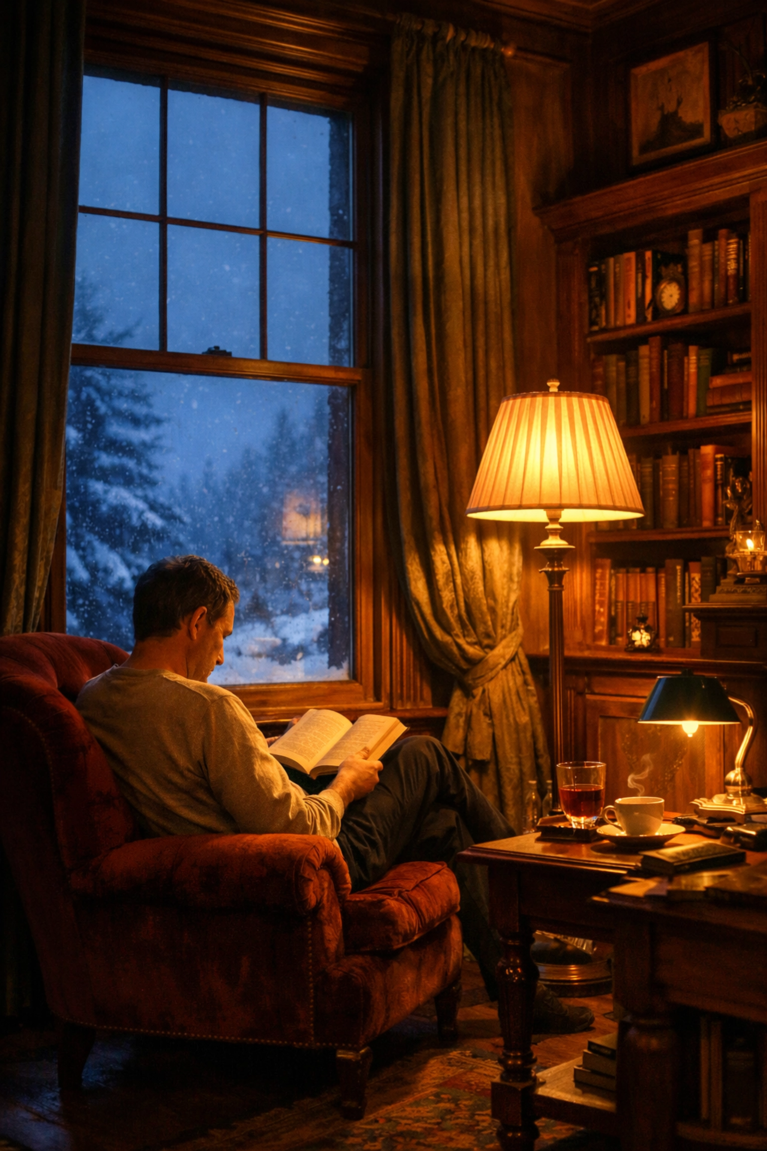 Warm interior of a listed property kept cozy with secondary glazing for listed buildings.