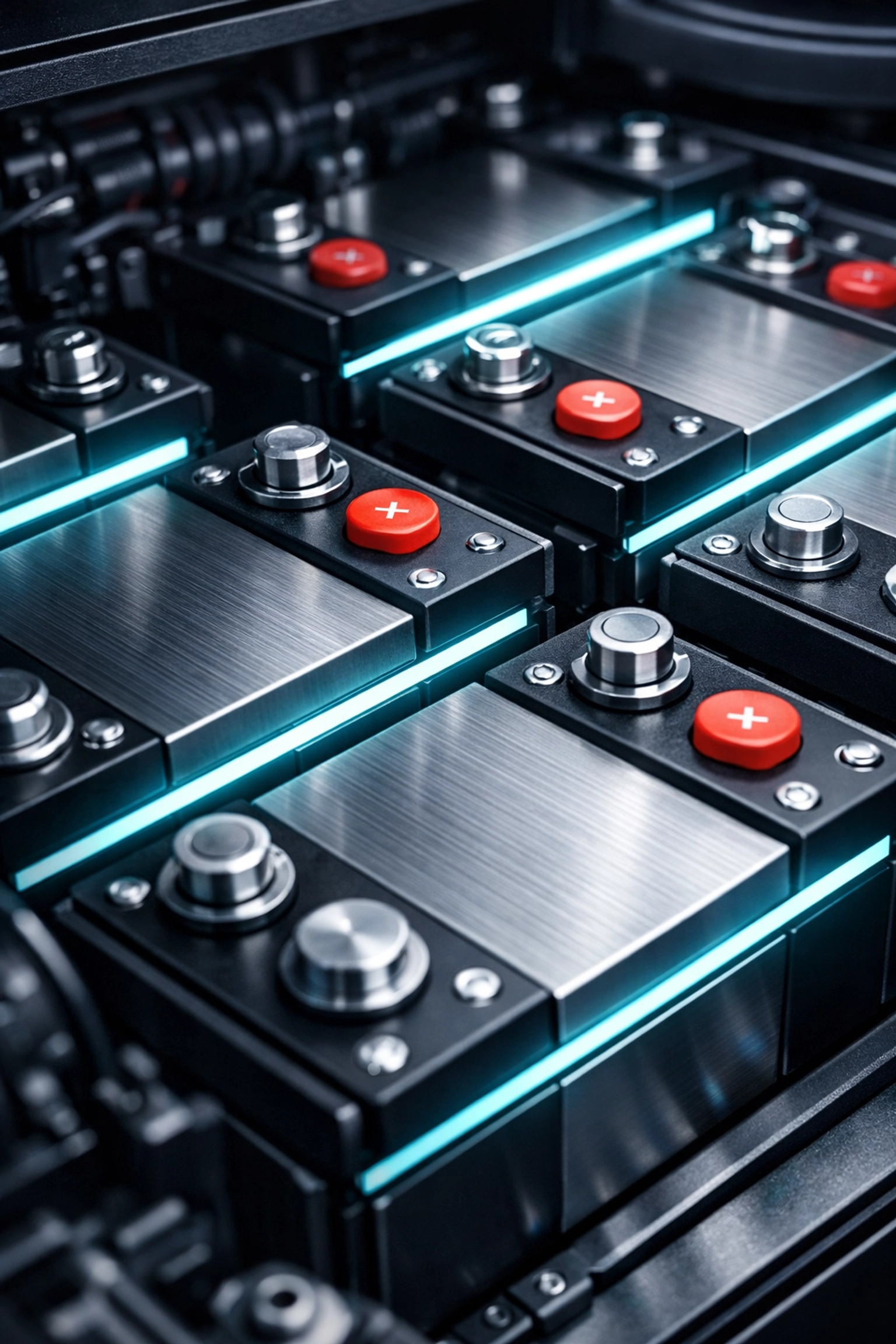 Detailed view of GoodWe ESA Lithium Iron Phosphate battery modules with AI-driven safety monitoring.