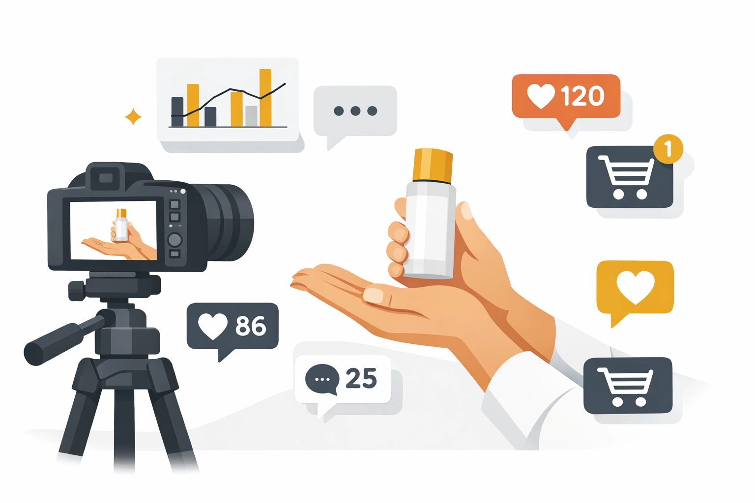 Product demonstration during live shopping event with real-time engagement and analytics