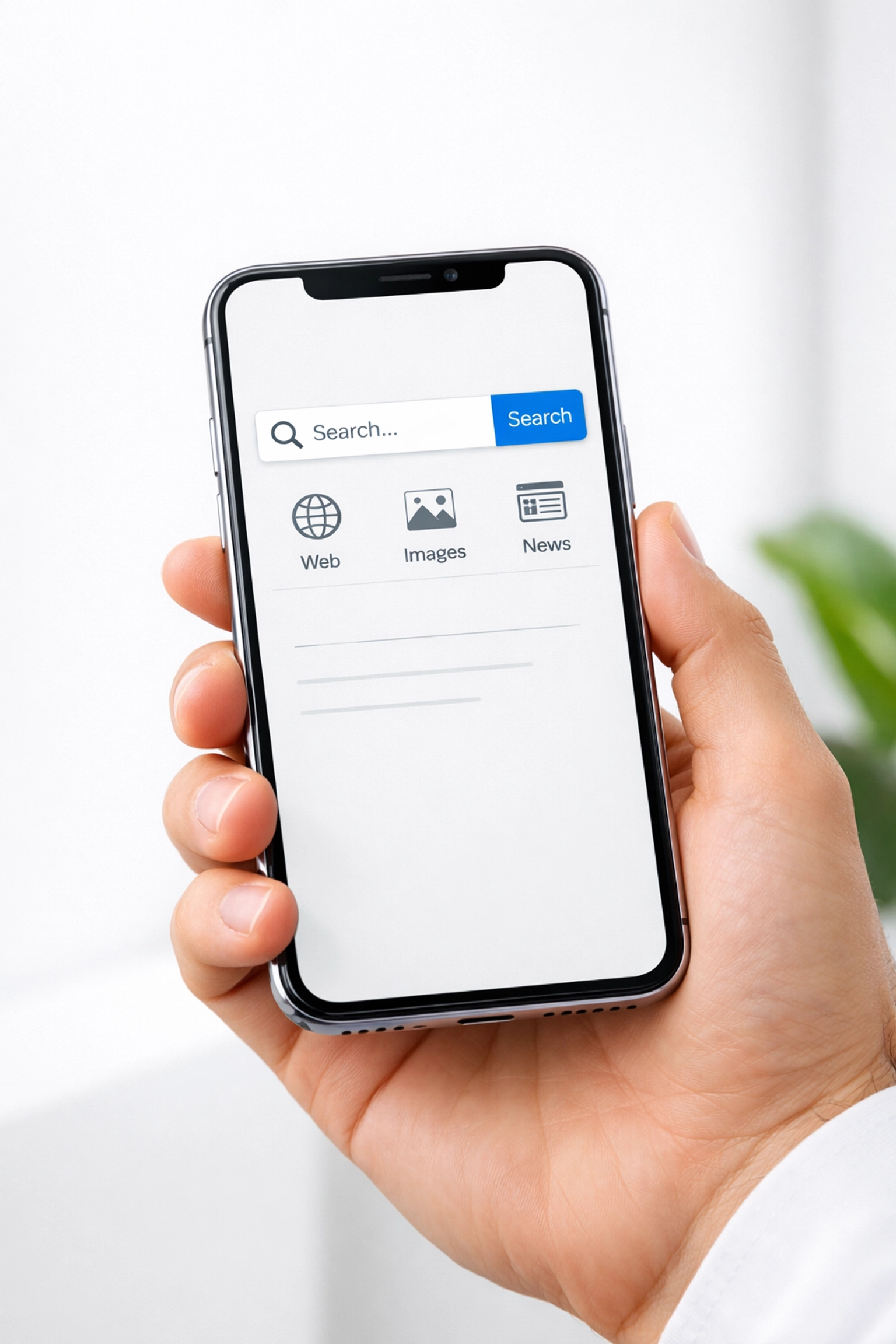 Modern smartphone displaying AI search results to illustrate zero-click search visibility for small businesses.