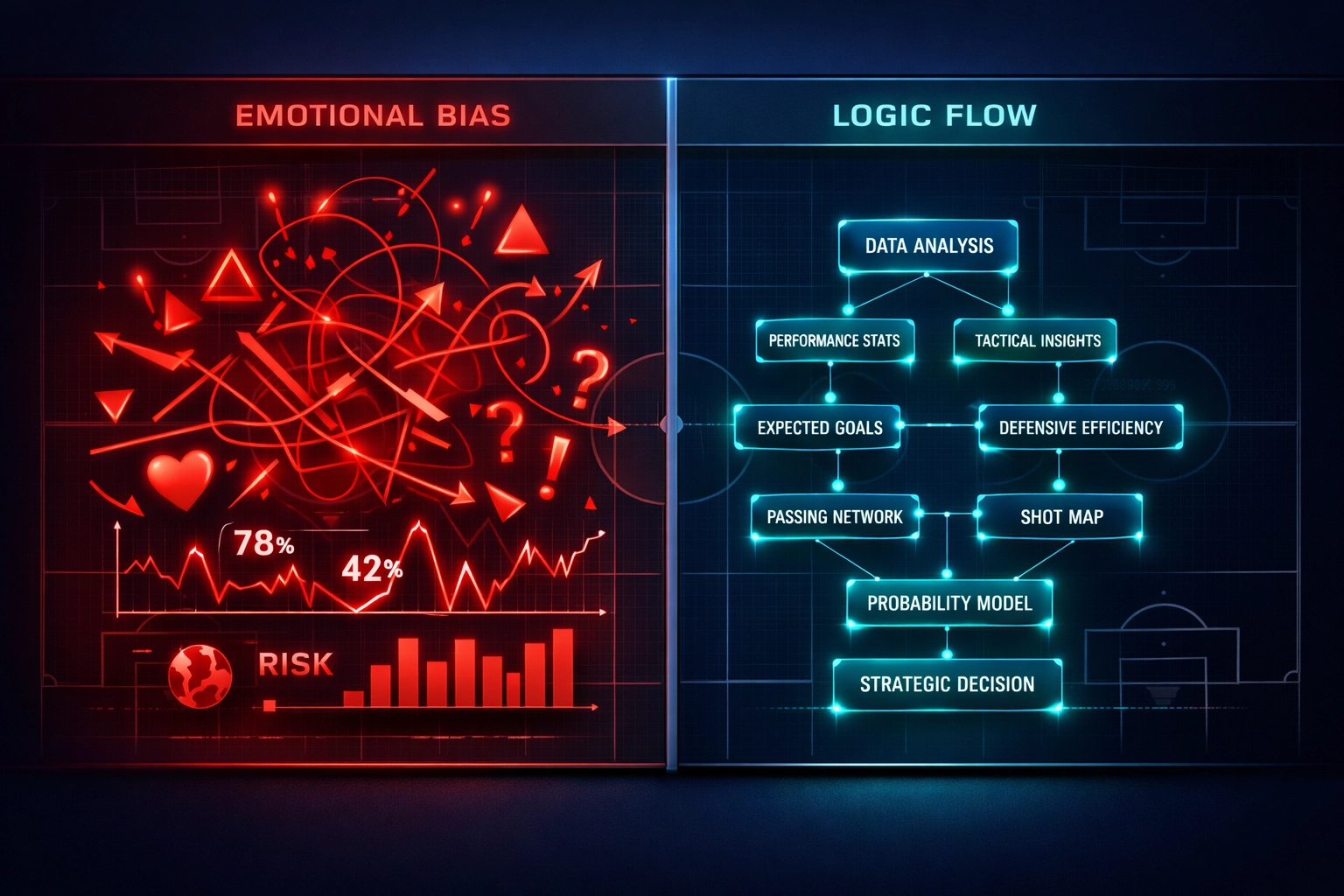 Automated Betting Secrets; sports analytics dashboard showing structured logic for automated football betting strategies.