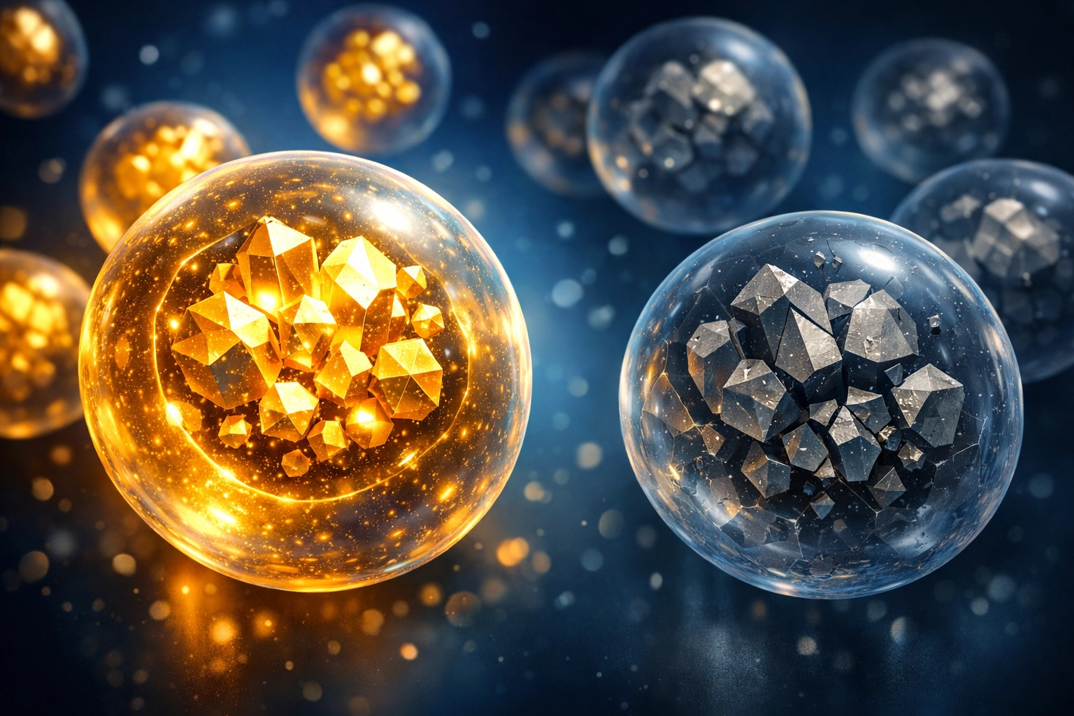 Healthy mineral-rich cells compared to depleted cells showing systemic mineral deficiency