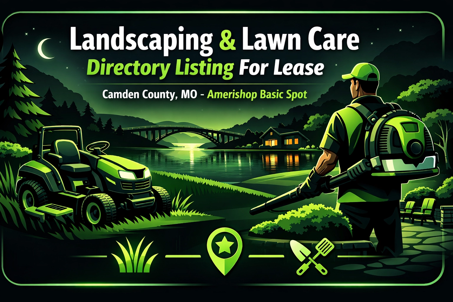 [HERO] Landscaping & Lawn Care Directory Listing For Lease: Camden County, MO - Amerishop Basic Spot