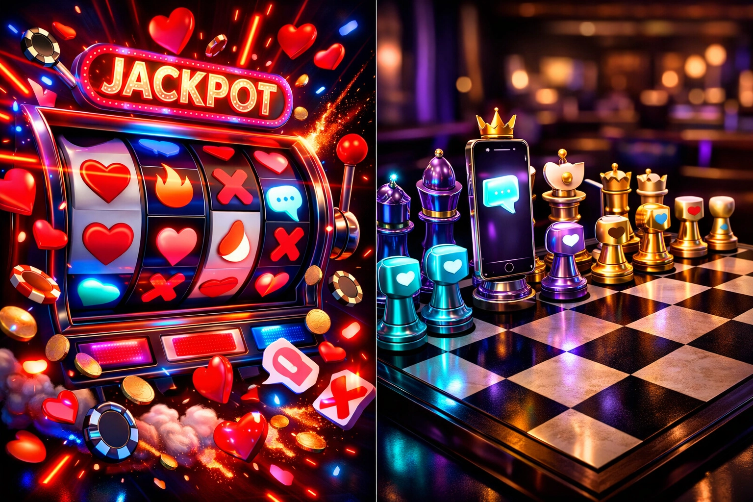 Dating apps as slot machine vs DM strategy as chess game