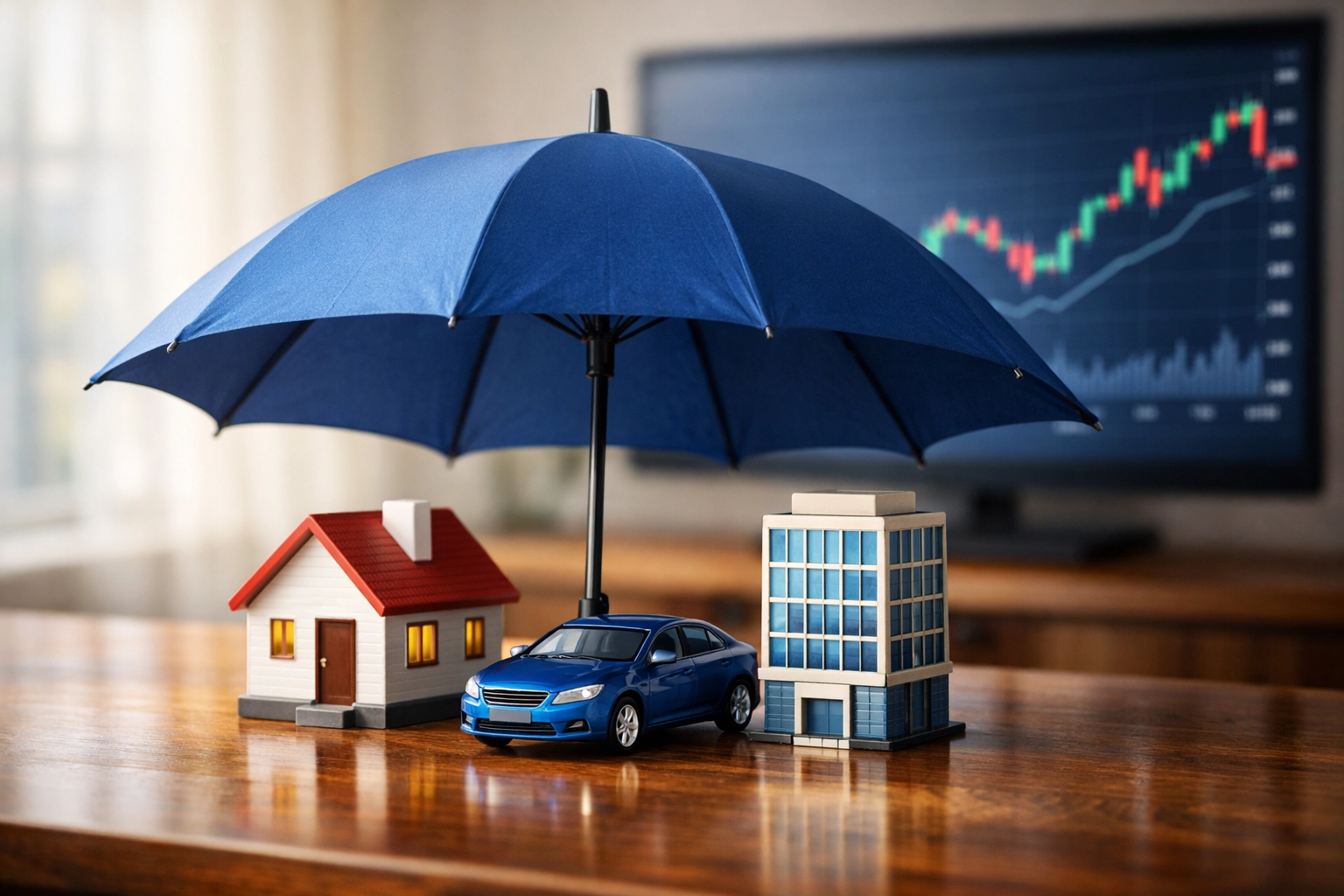 Insurance protection covering home, auto, and business during economic uncertainty