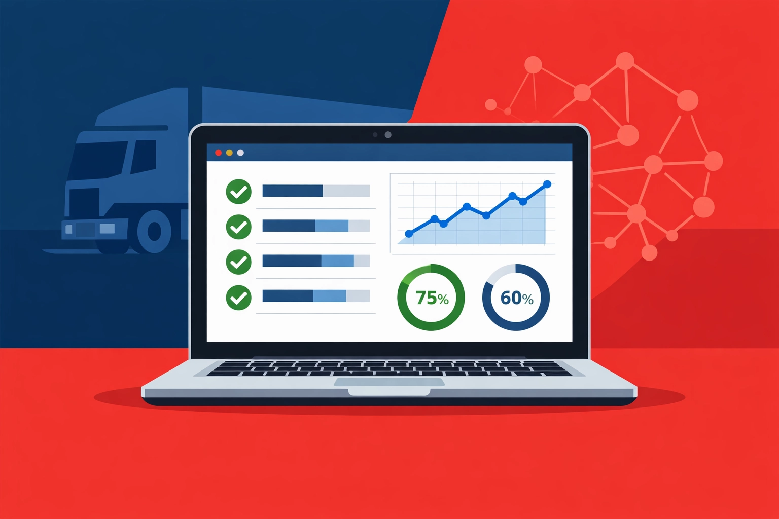 Laptop displaying the digital Vehicle Operator Licensing service dashboard for an O-Licence application.