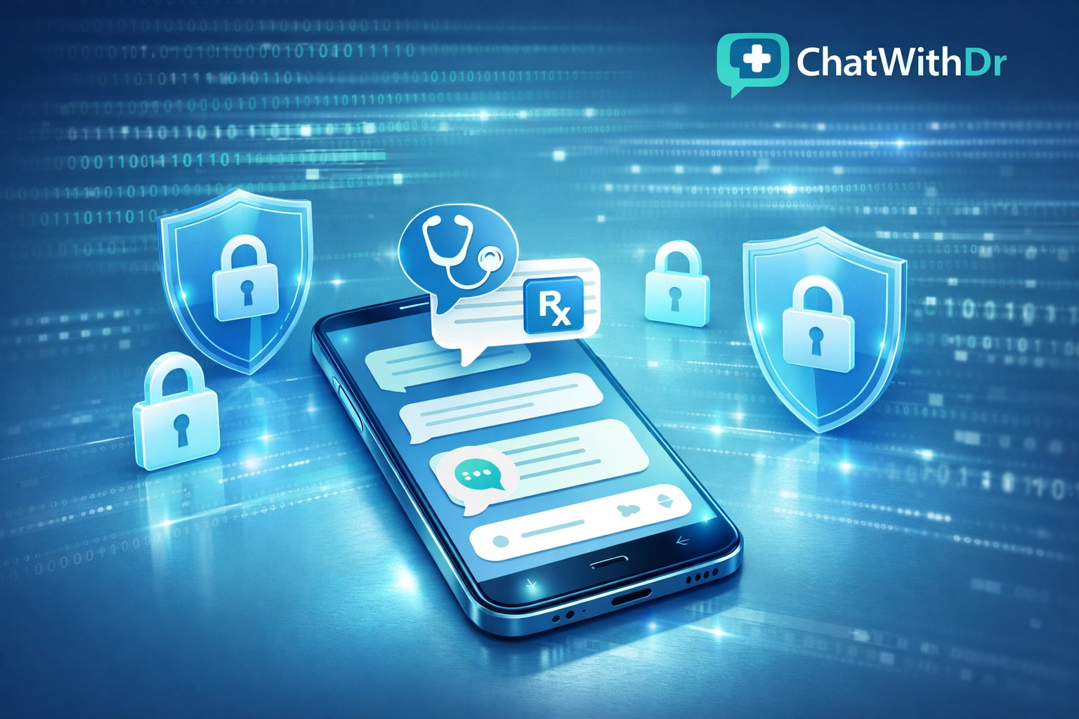 Secure telehealth messaging with encryption and HIPAA privacy protection for confidential online healthcare