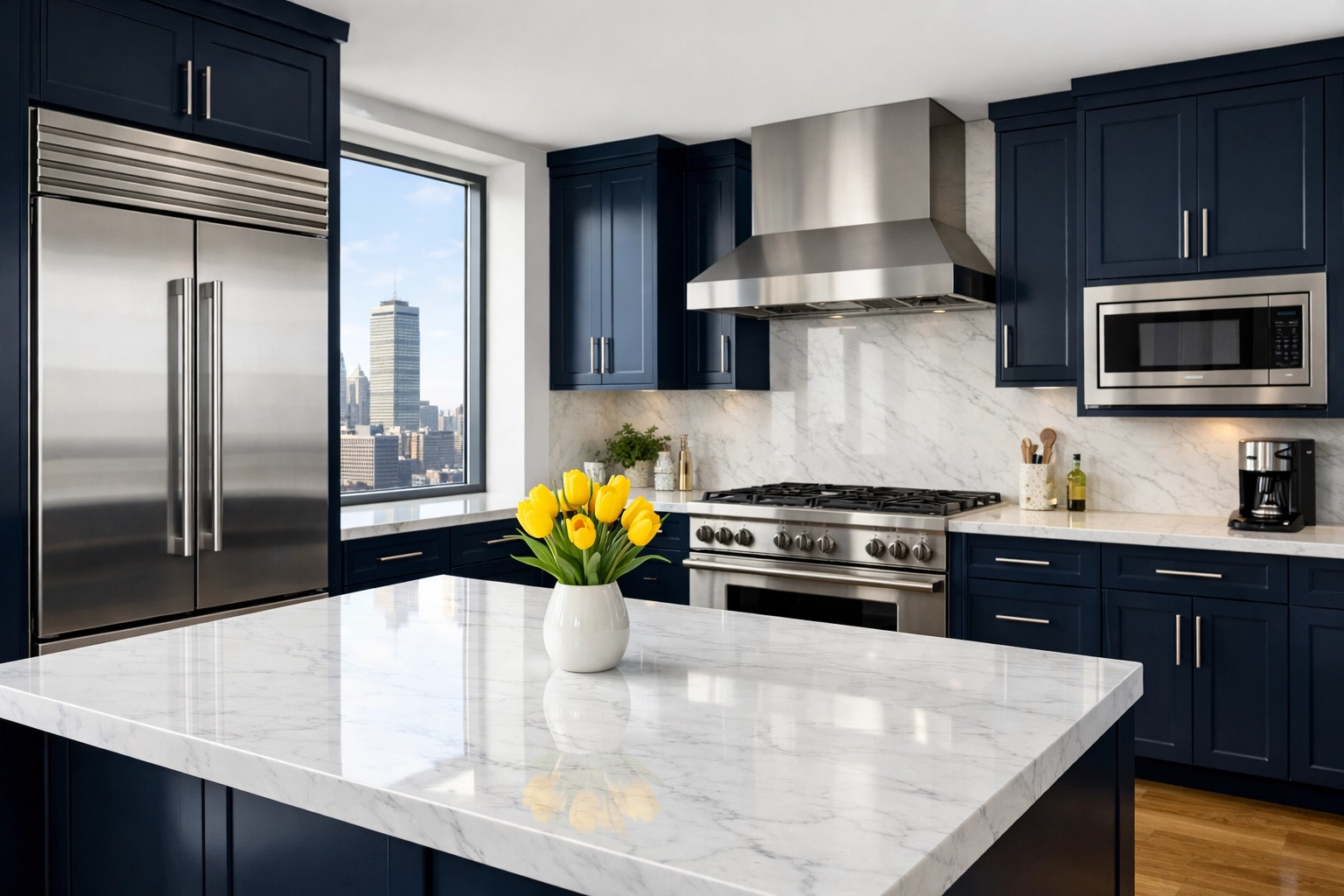 Sparkling modern kitchen in a high-end unit after professional Apartment Cleaning Boston.