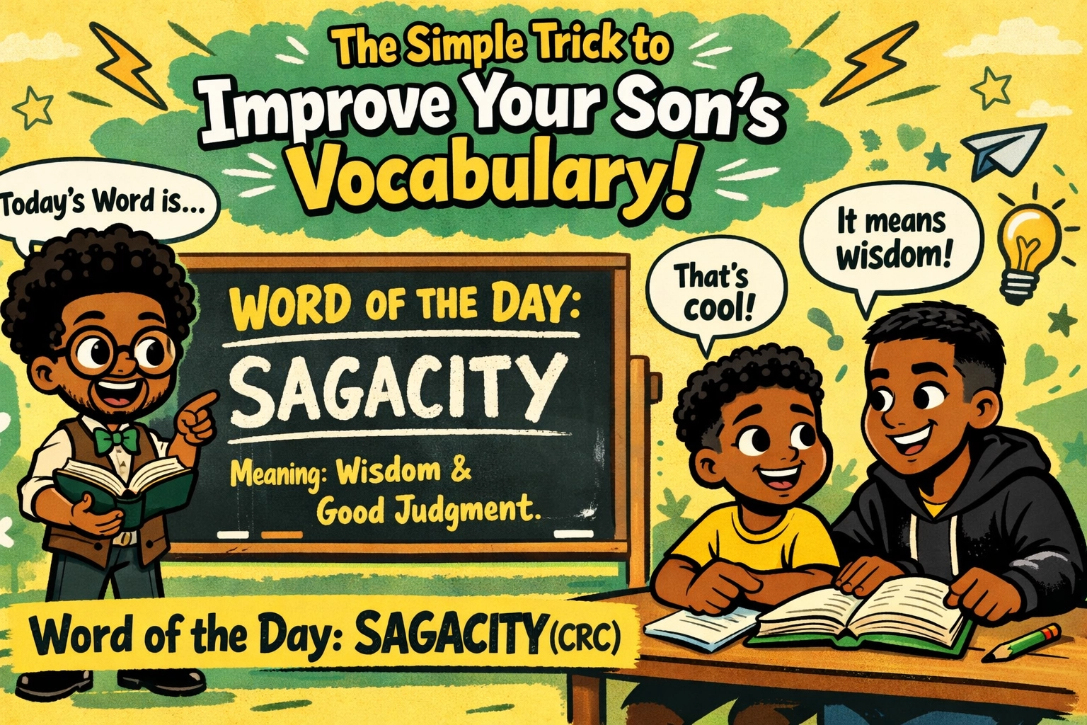 [HERO] The Simple Trick to Improve Your Son’s Vocabulary: Word of the Day: Sagacity (CRC)