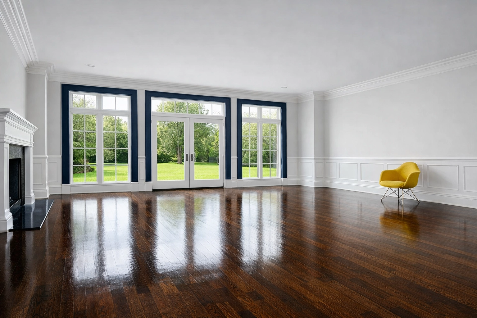 Pristine luxury living room showing high-end residential cleaning Weston MA for a seamless move-in.