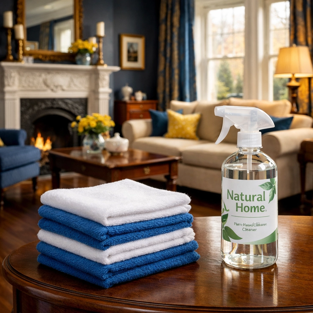 Eco-friendly house cleaning Cambridge MA in a historic Victorian living room near Harvard Square.