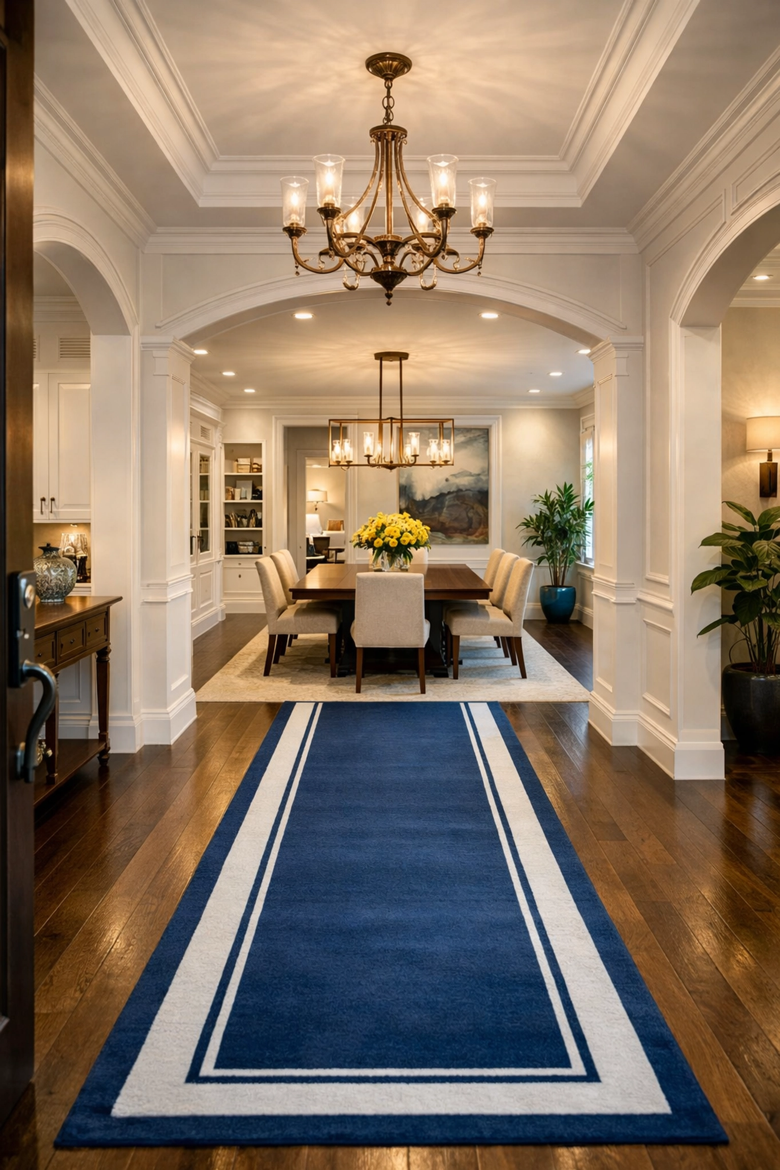 A bright and tidy home entryway and dining area, maintained by a bi-weekly cleaning schedule.