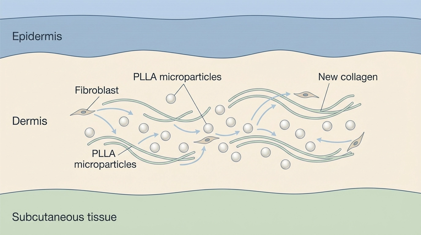 [HERO] Clinical diagram of PLLA biostimulation in skin layers