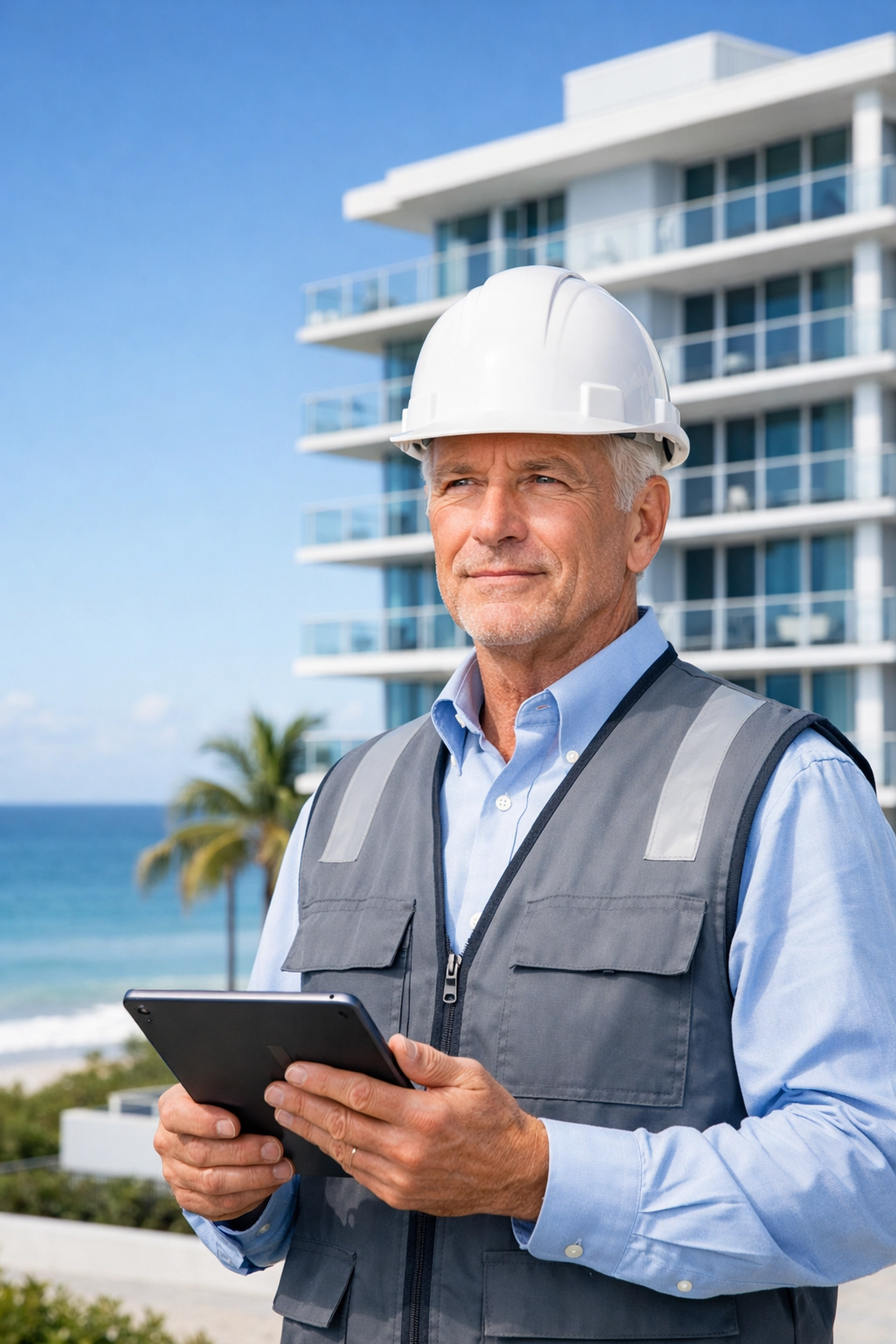 Structural engineer performing a 40 year building recertification for a coastal property in South Florida.