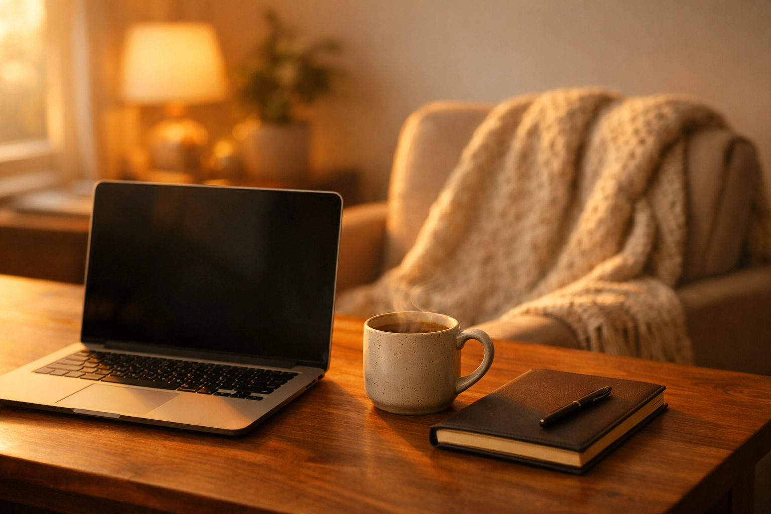 Barátságos otthoni dolgozósarok diszkrét online szexuális tanácsadáshoz és videóhíváshoz.