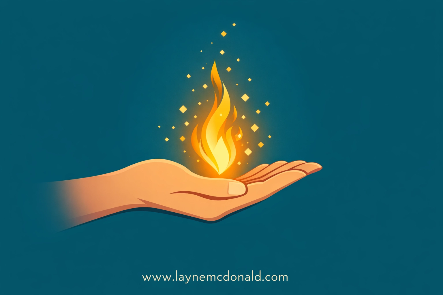 An open hand releasing a golden spark, representing sacrificial love and faith-integrated leadership in action.