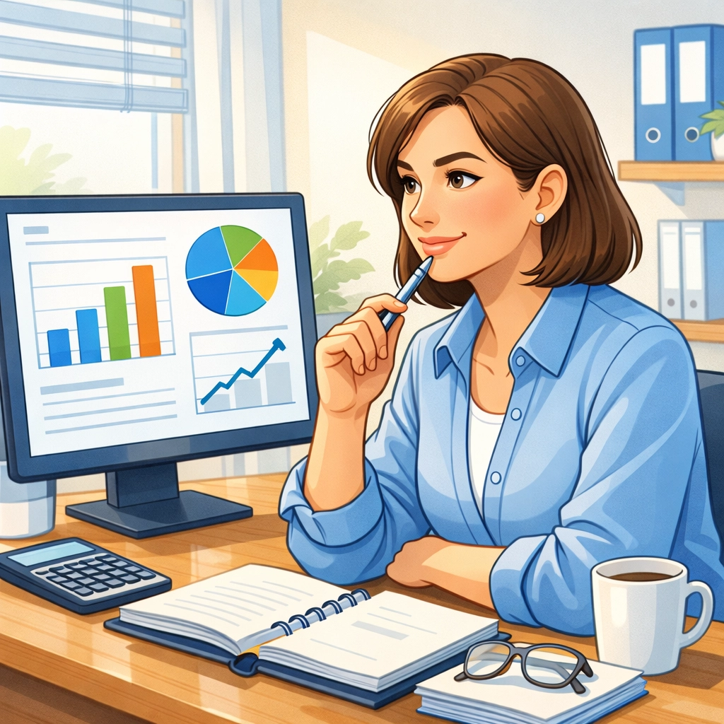 Professional accountant providing human judgment and financial analysis for small business owners.