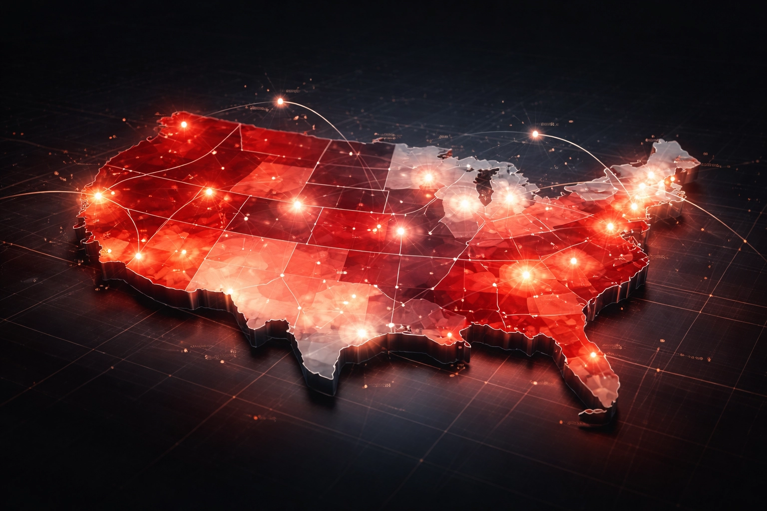 Map of United States highlighting regional freight rate differences and spot market variations for truckload shipping.