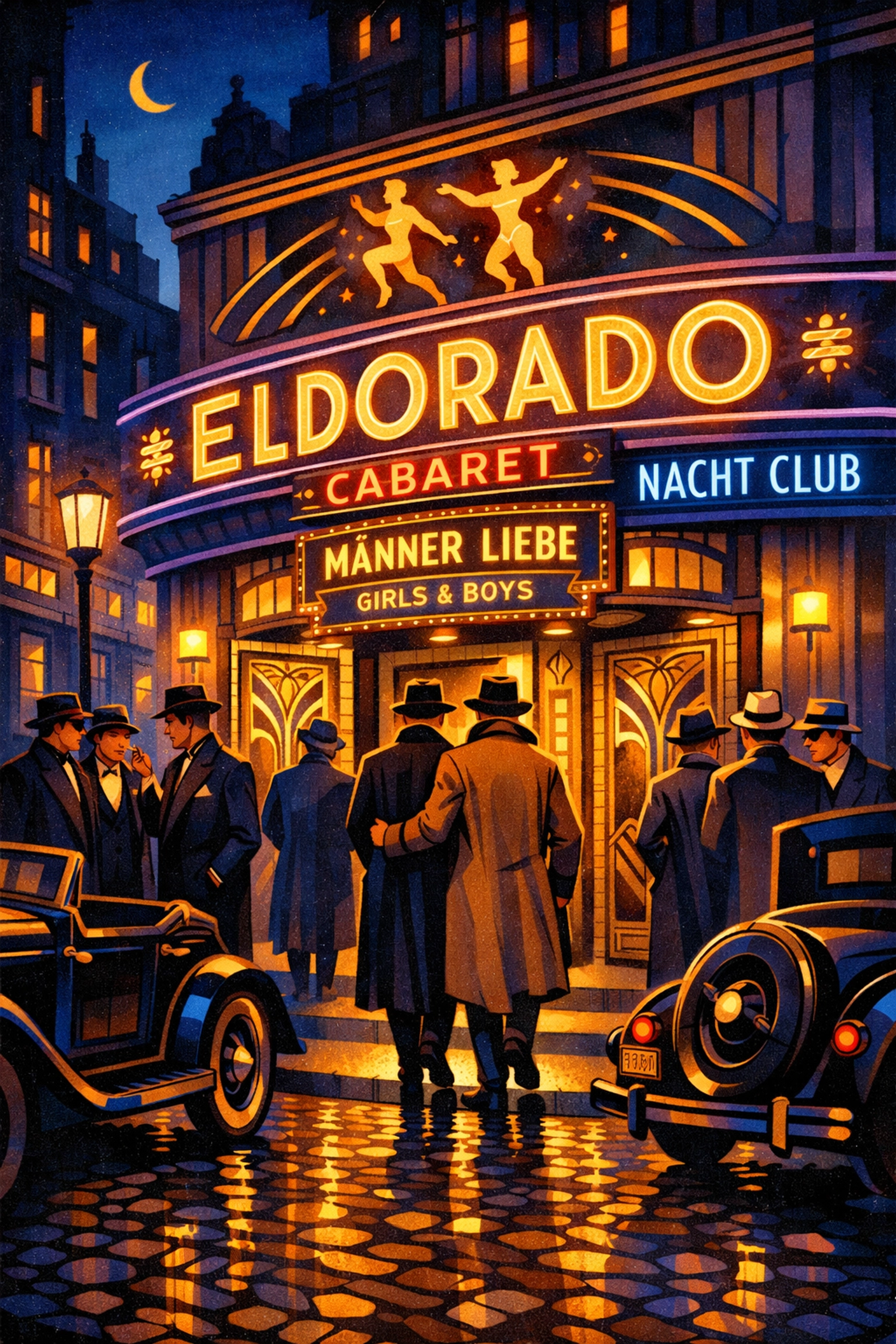 Eldorado cabaret entrance in Weimar Berlin, iconic gay nightlife venue