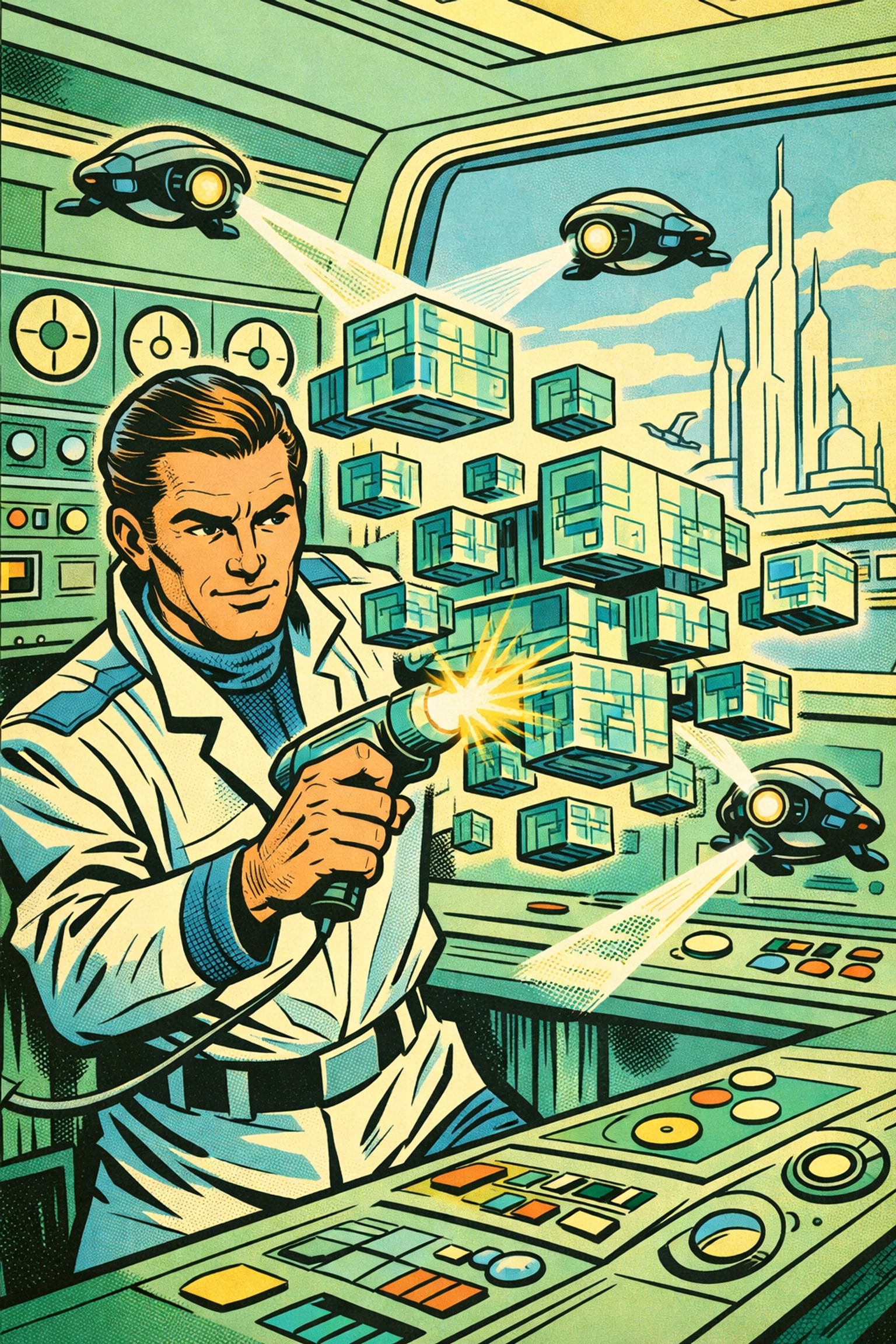 Digital architect organizing decoupled content blocks for enhanced B2B SaaS visibility in AI search engines.