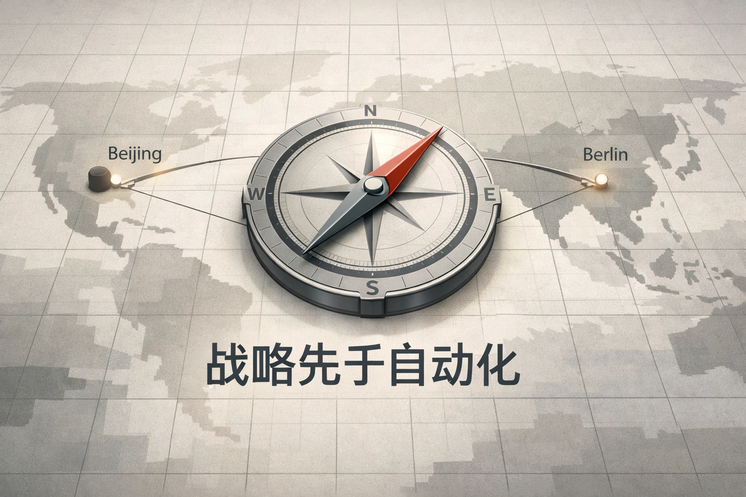 跨境B2B营销的战略罗盘概念图（从中国到欧洲市场的策略方向）