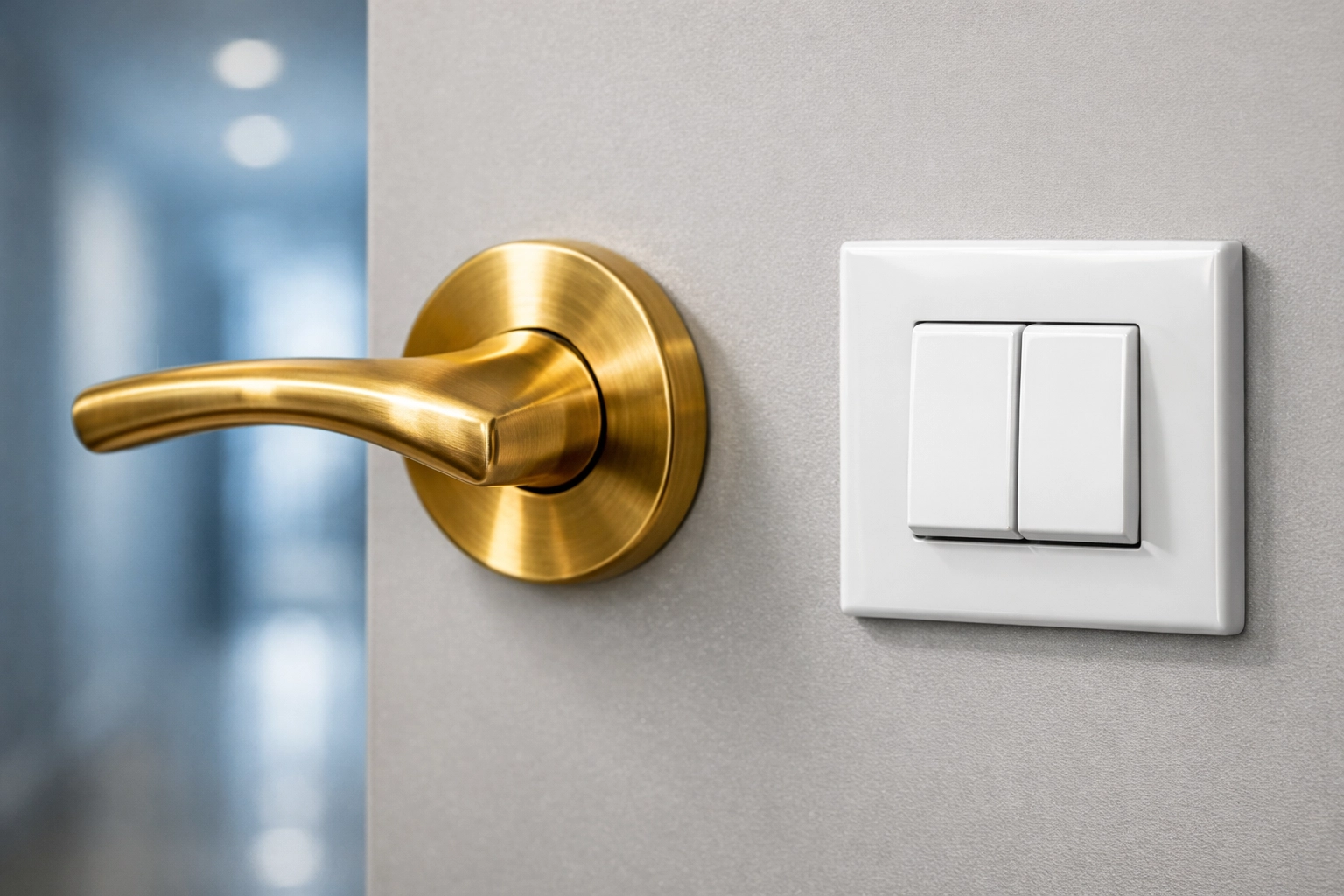 Sanitized door handle and light switch, key high-touch points in a clean Stow, MA home.