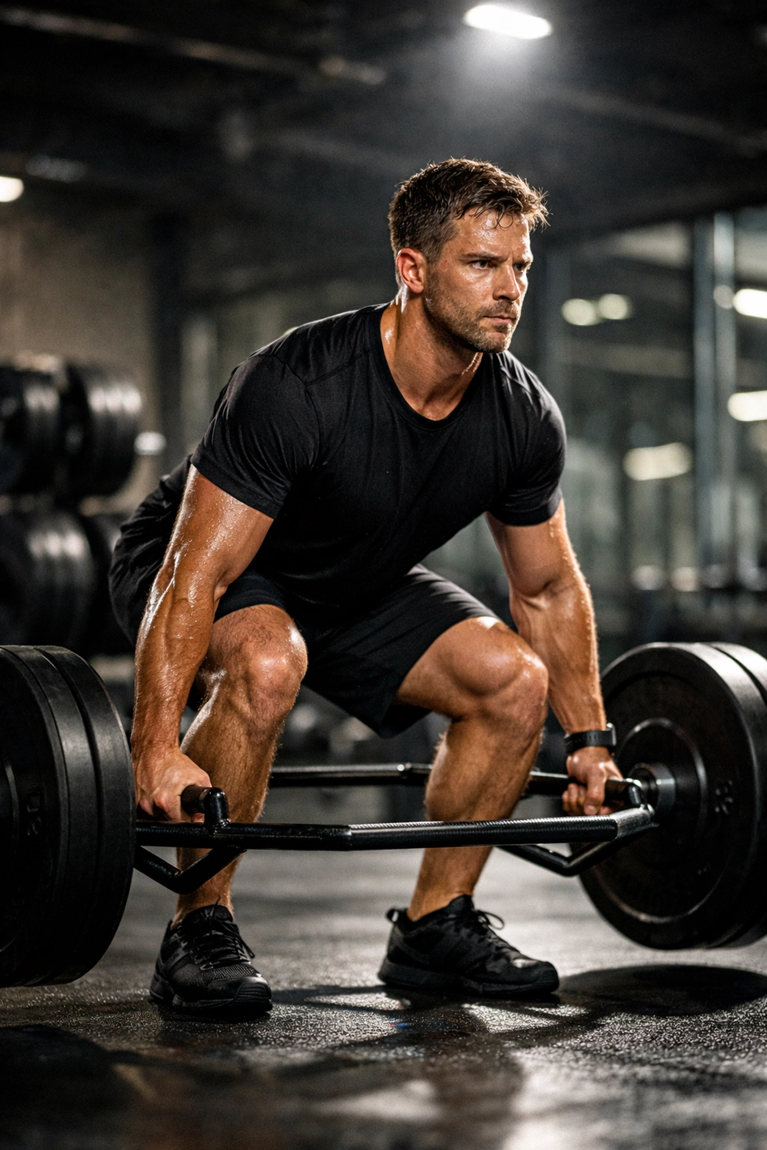 Former student-athlete performing a controlled deadlift to maintain career longevity and joint health.