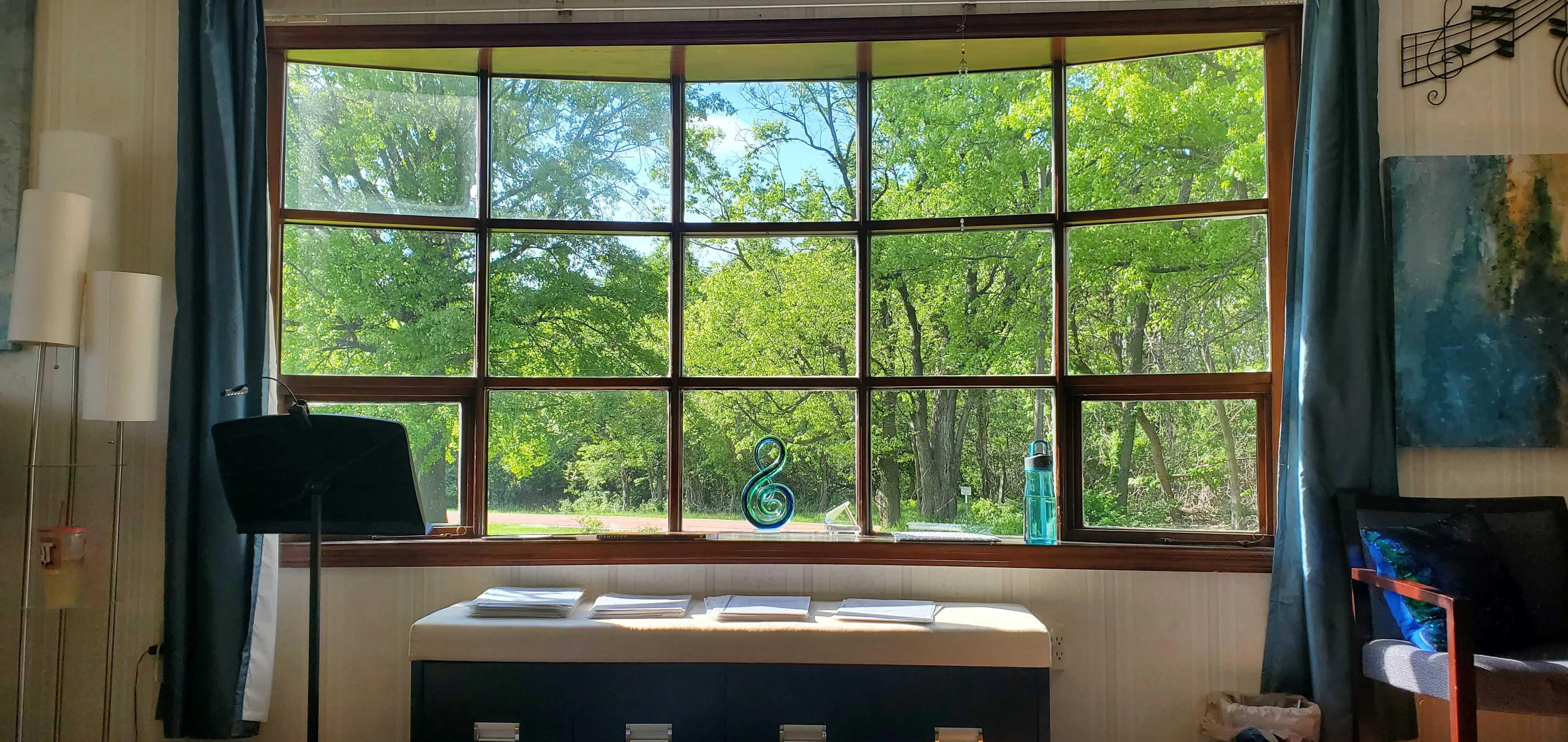 Morning Inspiration Window at AM Music Academy, a calm studio view that reflects the focus and detail students develop through one-on-one musical training.