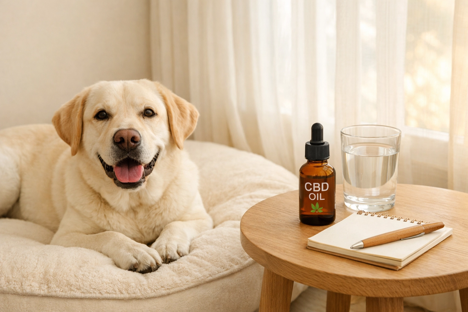 Hund entspannt mit CBD Öl - Wohlbefinden durch laborgeprüfte Qualität
