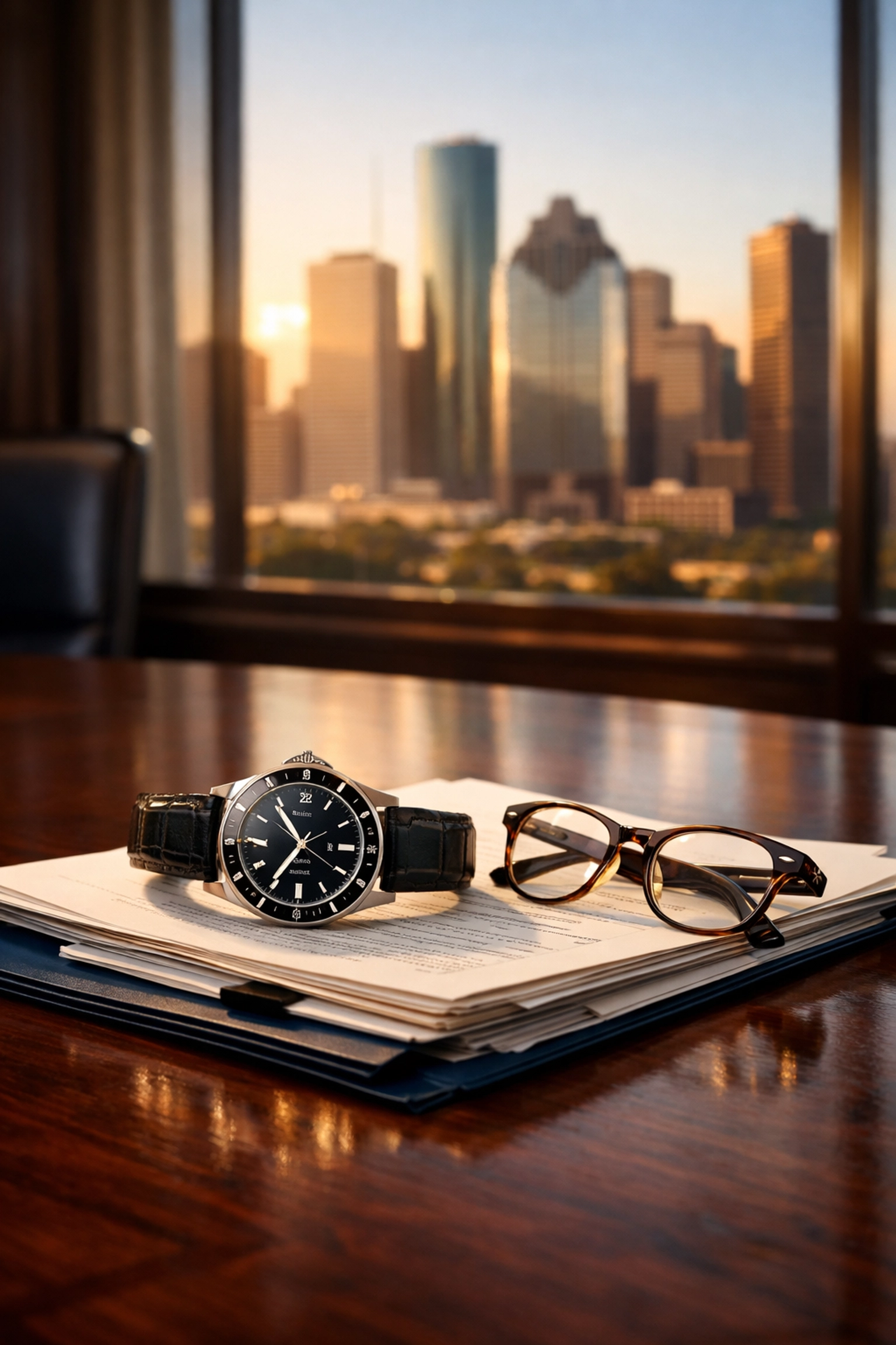 Legal documents and a watch symbolizing the Texas statute of limitations for personal injury recovery.