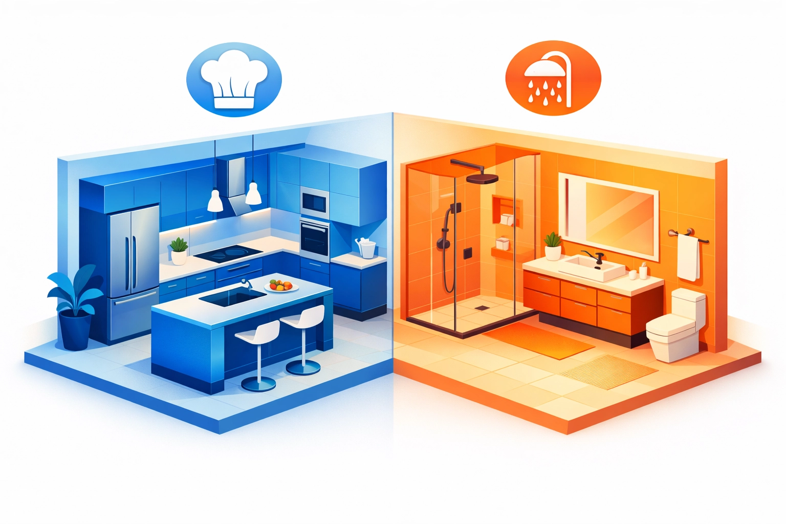 Kitchen vs bathroom renovation comparison for Guildford homeowners