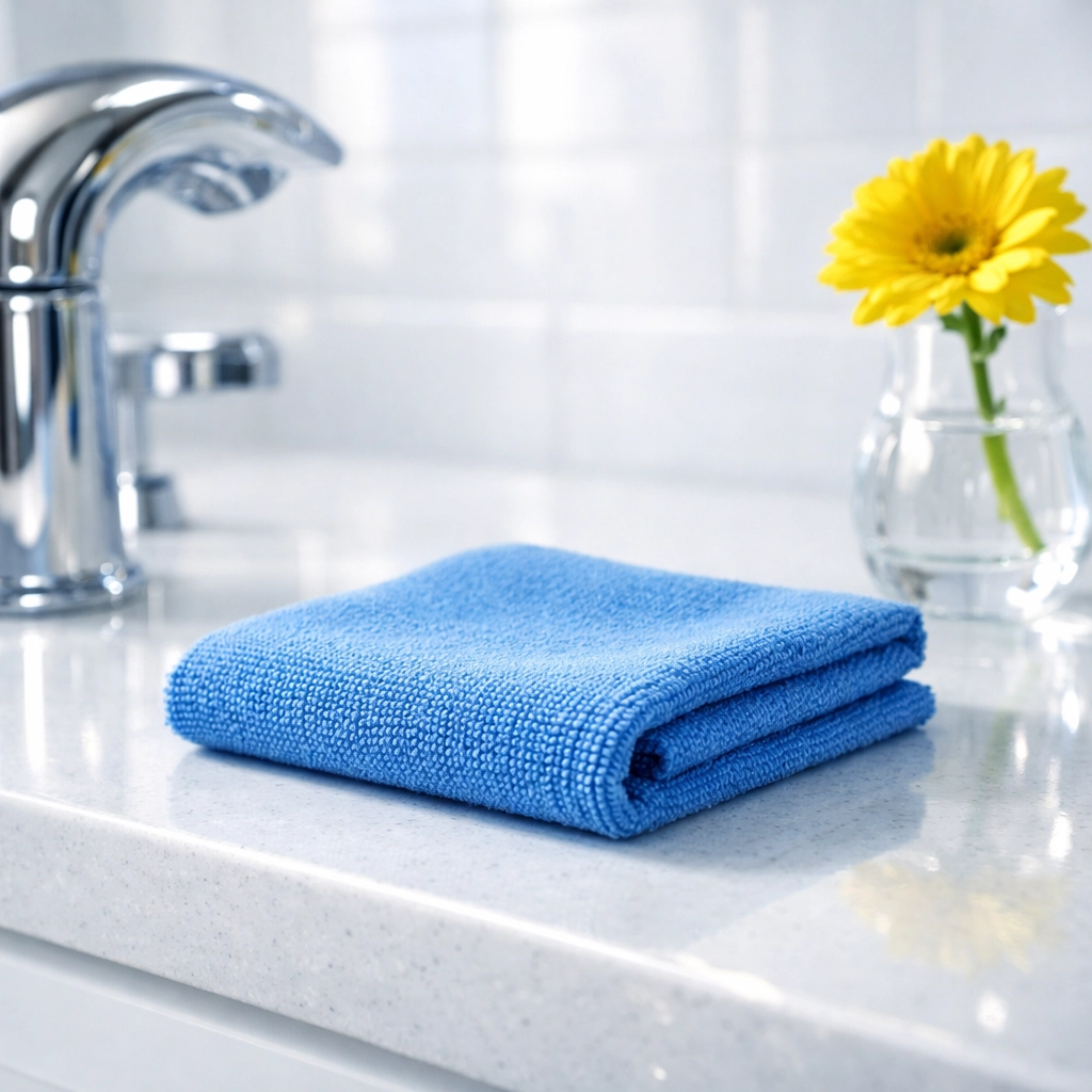 Detailed sanitization of a luxury Bolton bathroom as part of a deep cleaning or move-out service.