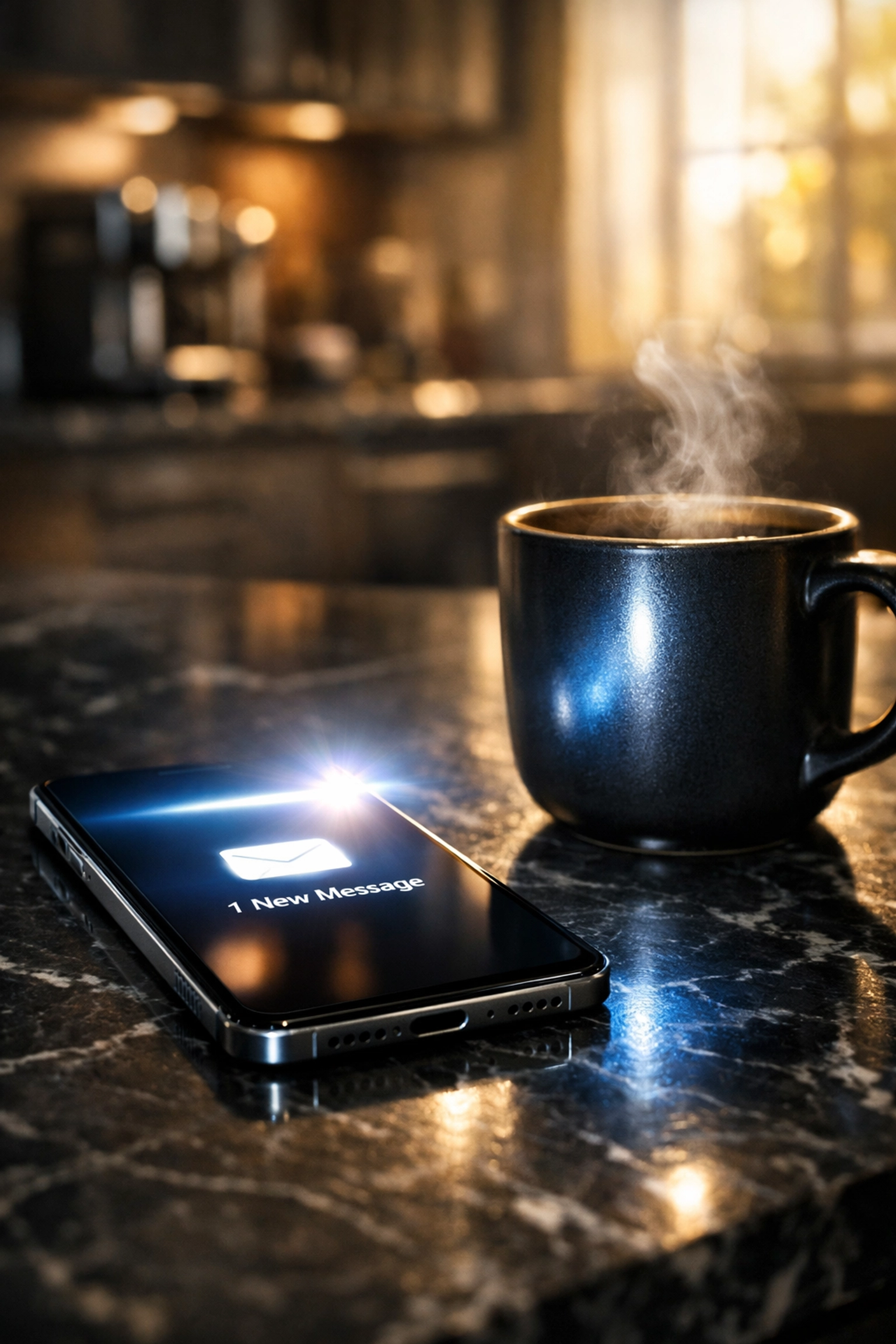 Smartphone glowing with a new real estate lead notification, emphasizing speed to lead.