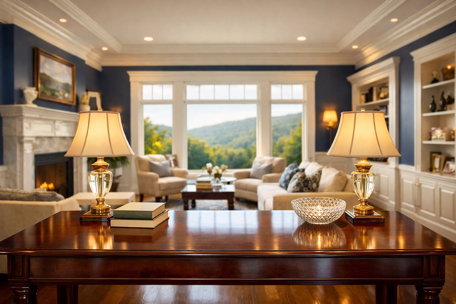Pristine dust-free living room in a Belmont Hill estate showing professional deep cleaning results.