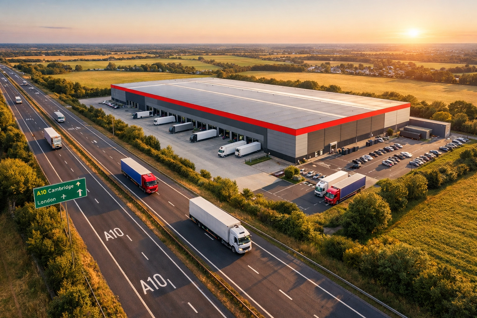 Hertfordshire warehouse facility with strategic motorway access for efficient logistics and distribution