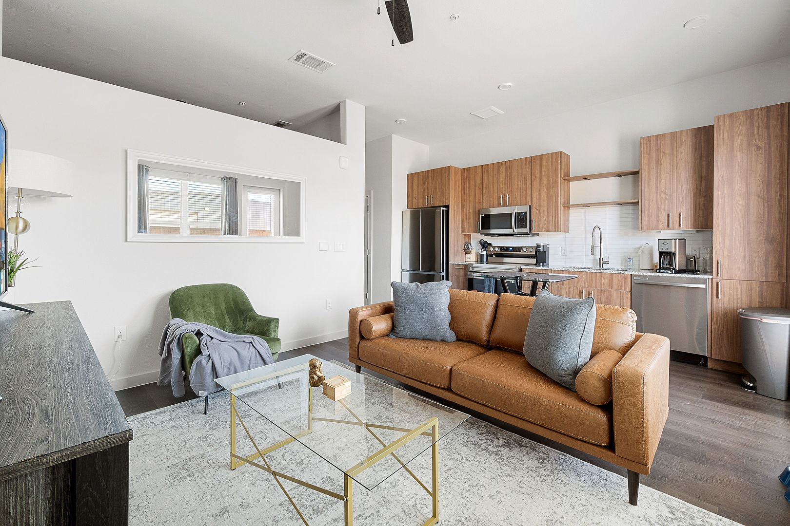 Modern Open-Concept Living Room and Kitchen