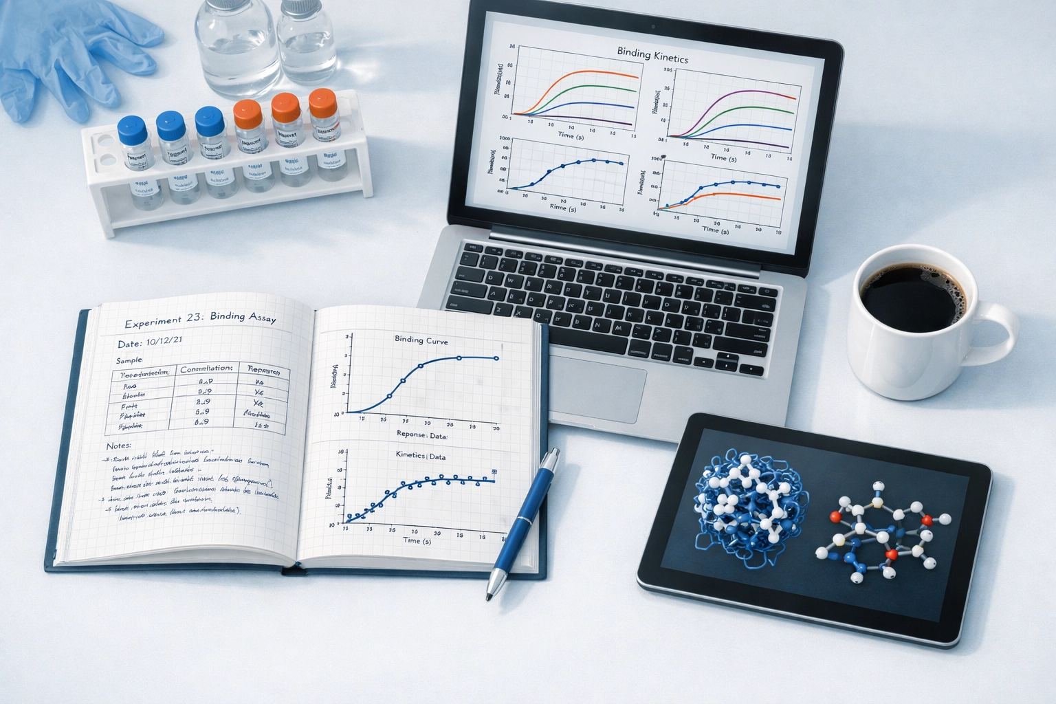 Organized antibody discovery workflow with lab data, samples, and analytical tools