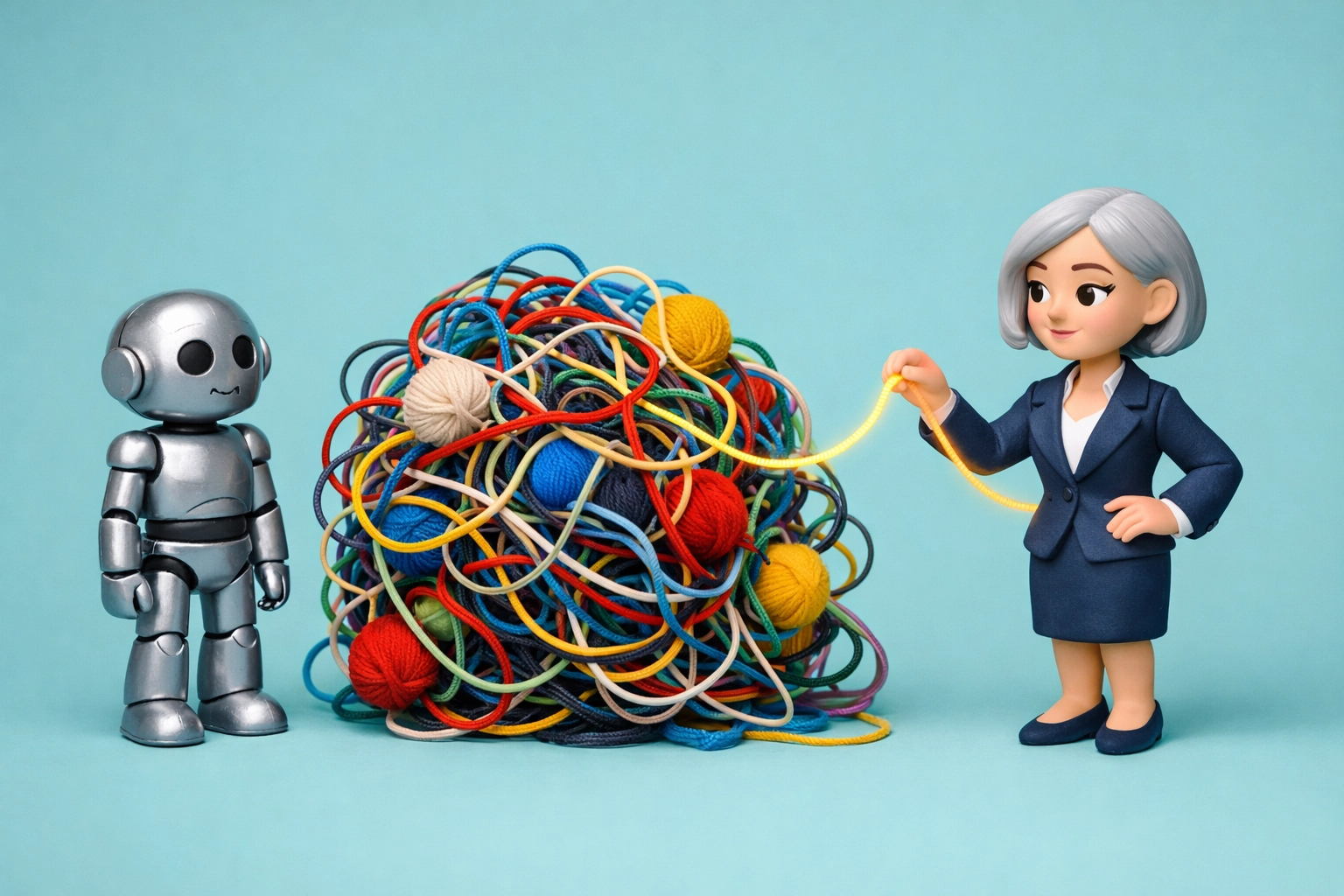 Experienced professional using judgment to resolve complex problems that confuse AI systems.