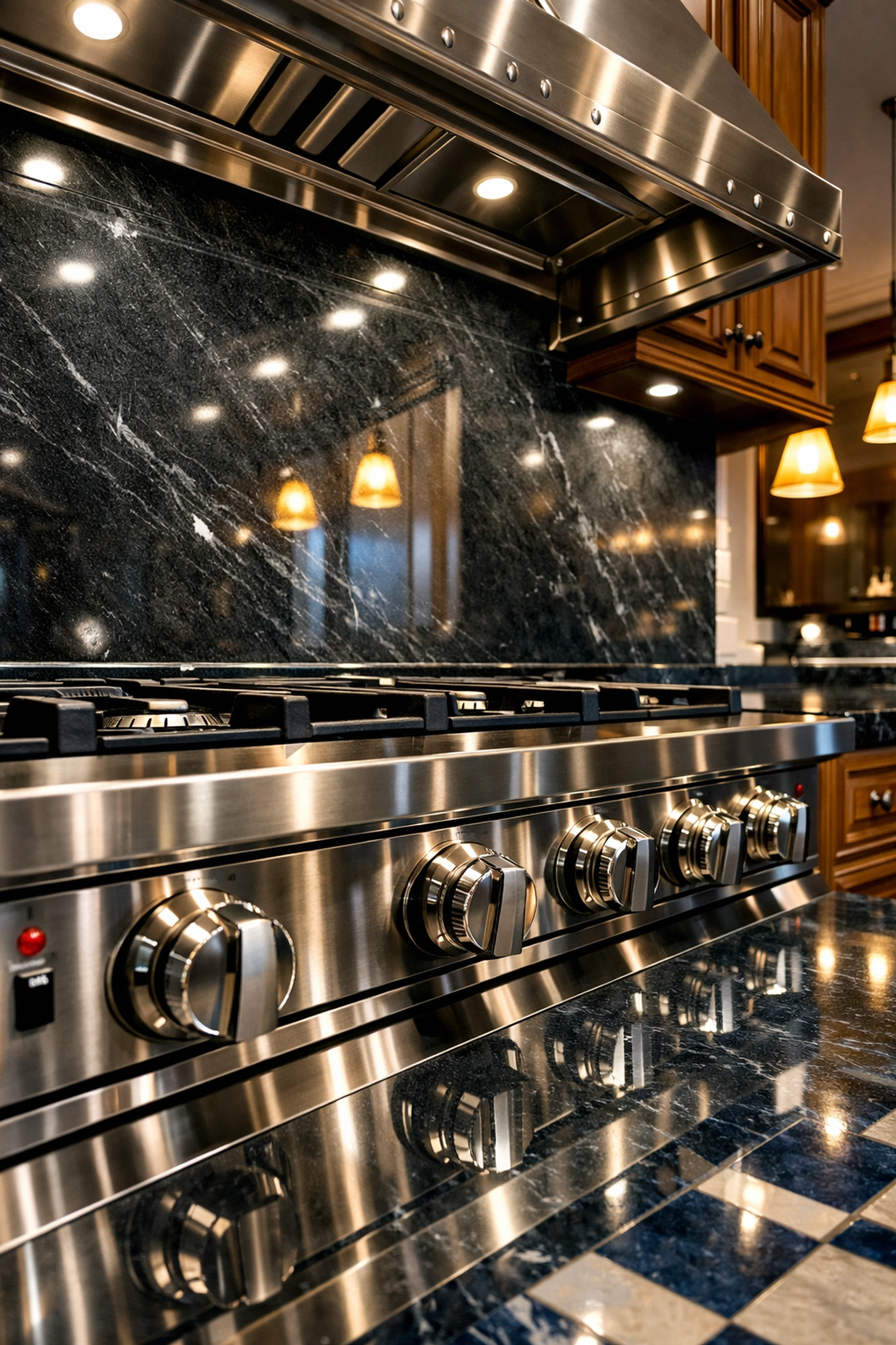 Spotless luxury kitchen with gleaming surfaces after deep cleaning Wellesley MA services.
