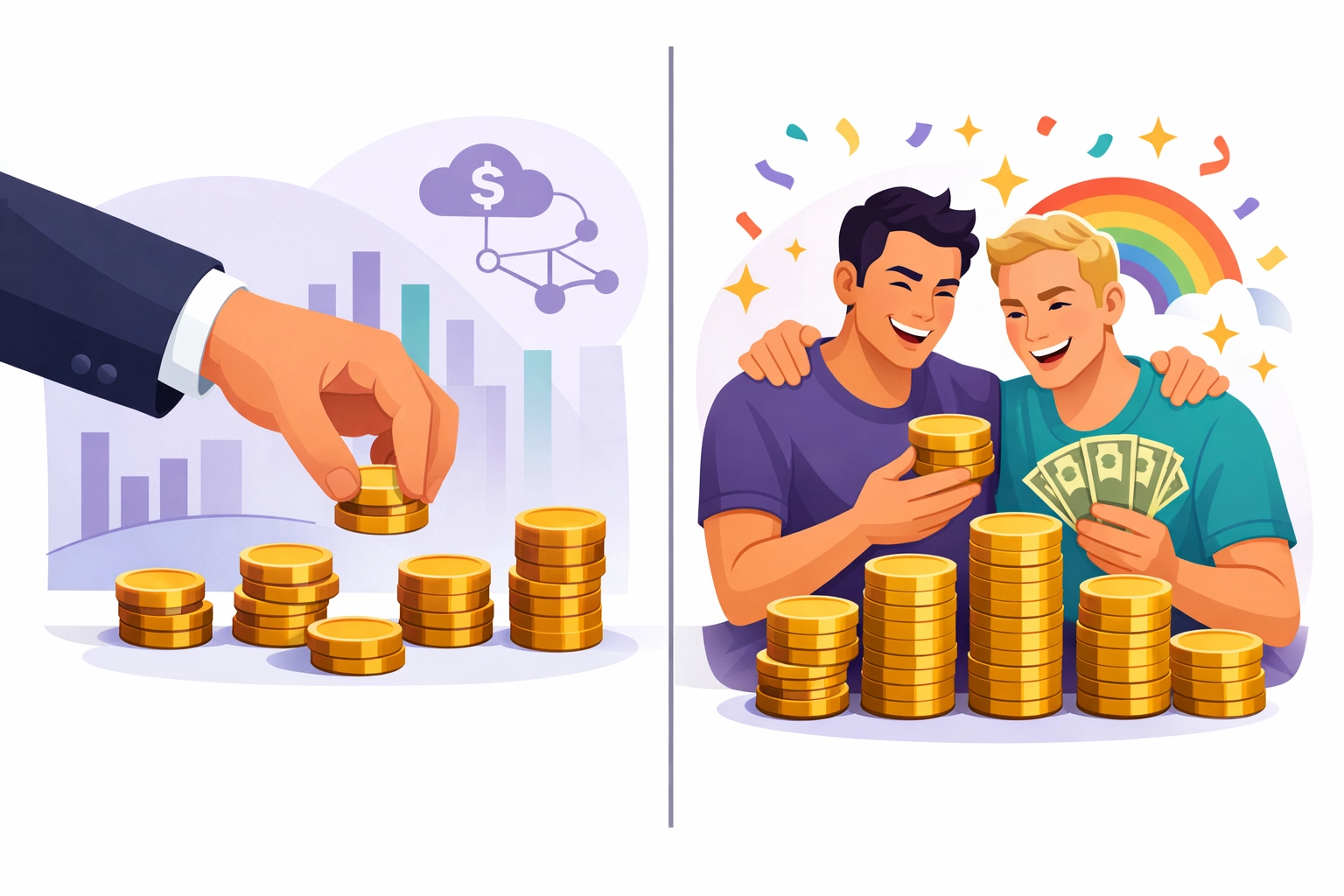 Author royalty comparison: Amazon KDP lower earnings vs Read with Pride higher payouts for gay authors