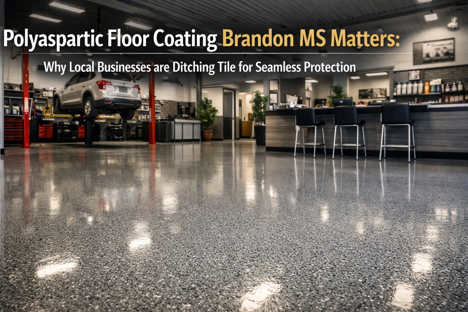 [HERO] Polyaspartic Floor Coating Brandon MS Matters: Why Local Businesses are Ditching Tile for Seamless Protection