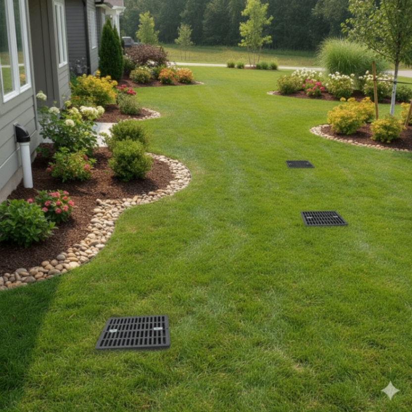 Drainage System in Residential Yard