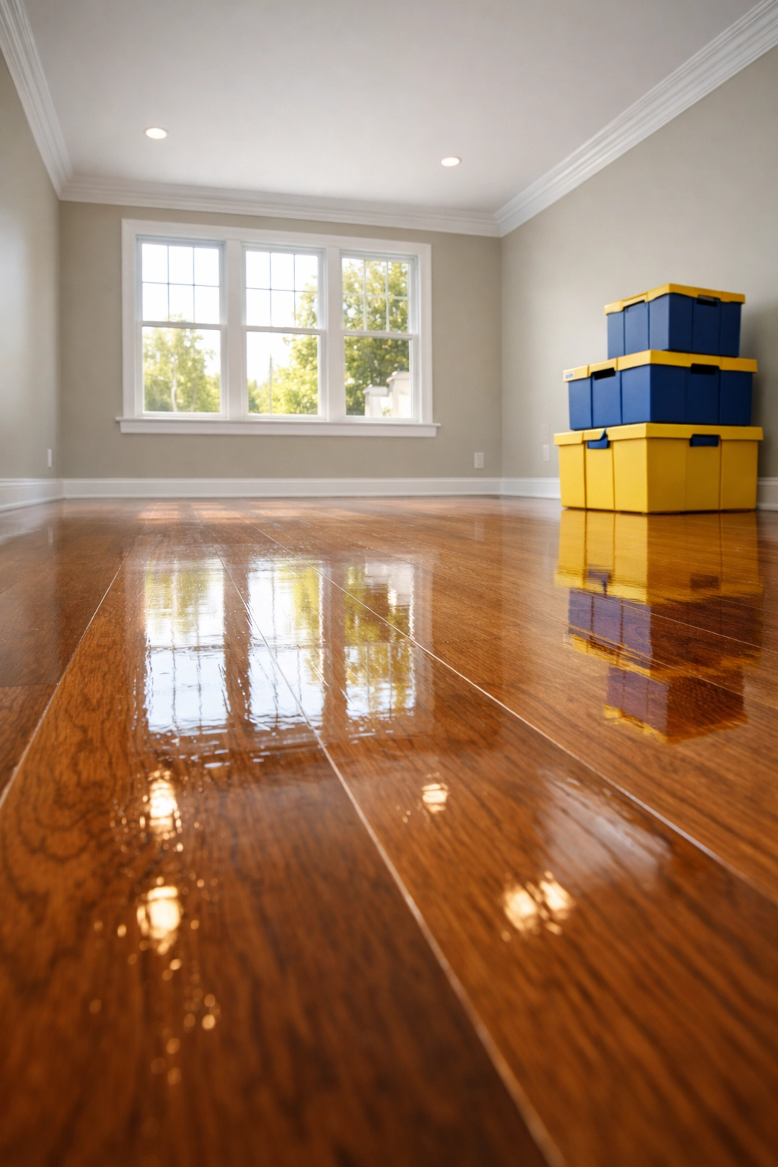 Clean empty home in Groton MA with polished floors after move-out cleaning services.