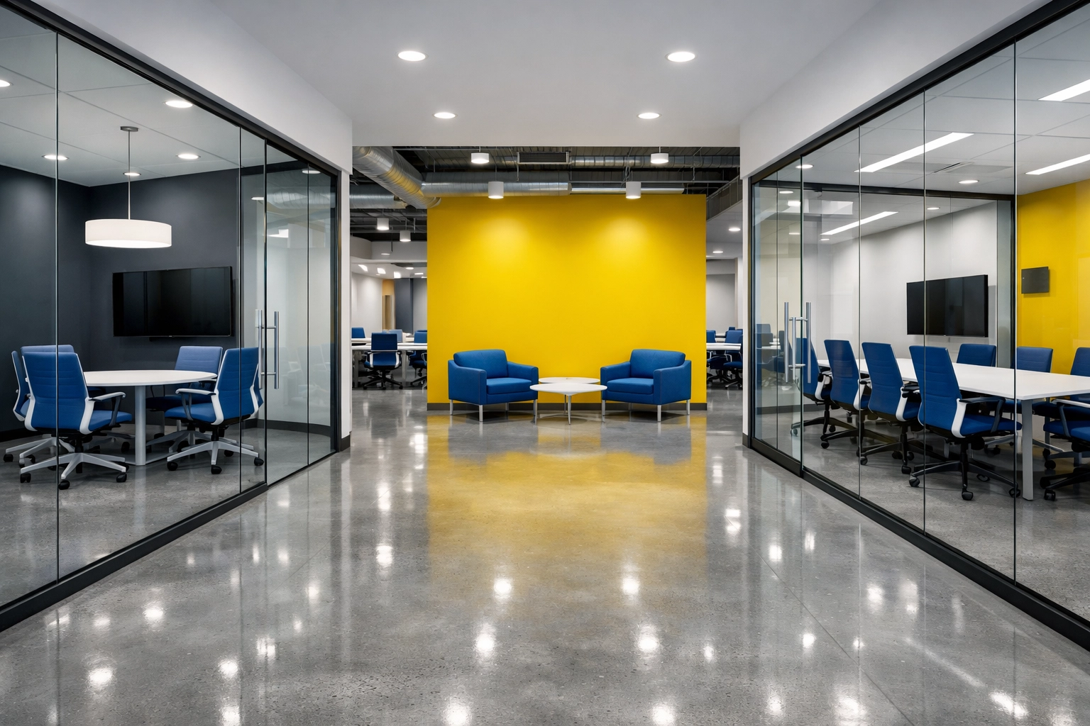 Clean startup office in Kendall Square showing the professional results of a specialized office cleaning Cambridge service.