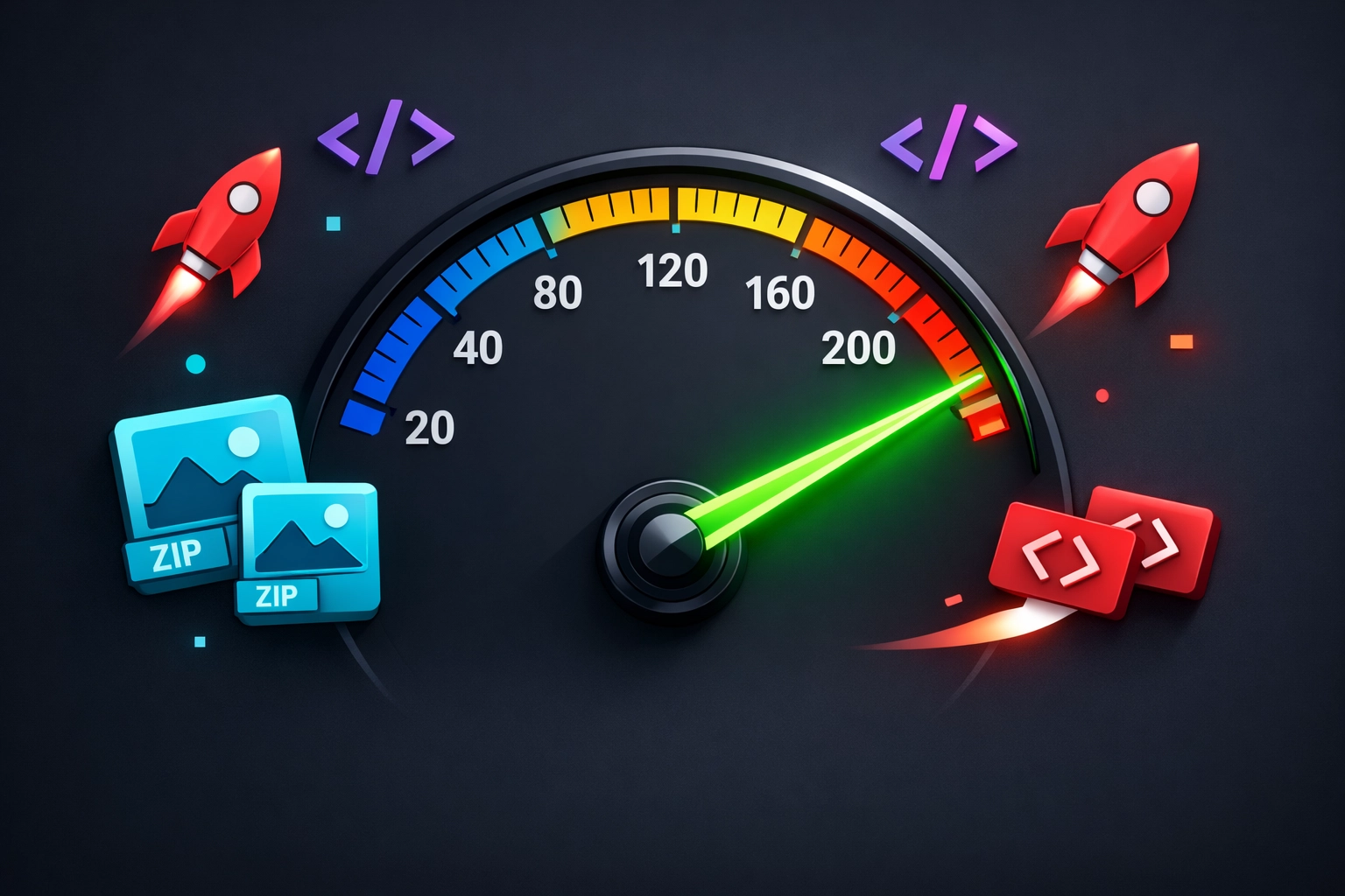 Website speed optimization dashboard showing fast page load performance metrics