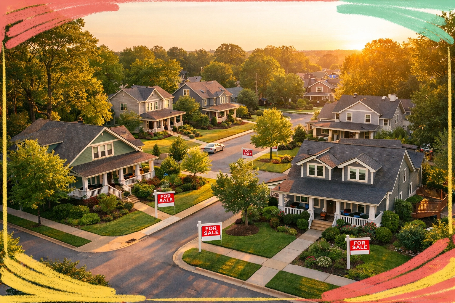 Aerial view of Powder Springs 30127 neighborhood homes for sale in West Cobb Georgia