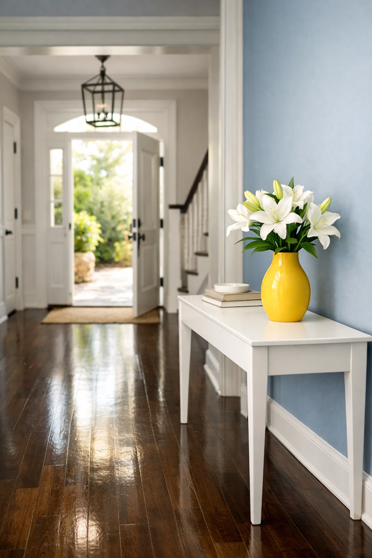 Impeccably polished entryway showcasing the results of a professional house cleaning service in Marlborough.