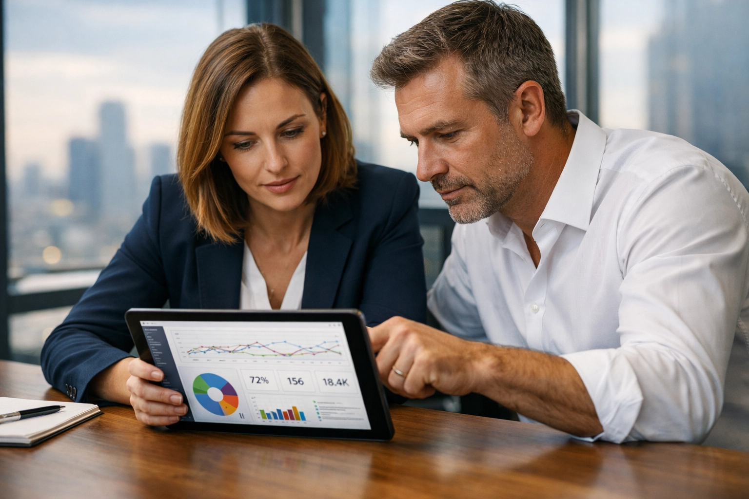 ServiceNow implementation partner discussing strategic AI architecture in a modern corporate office.