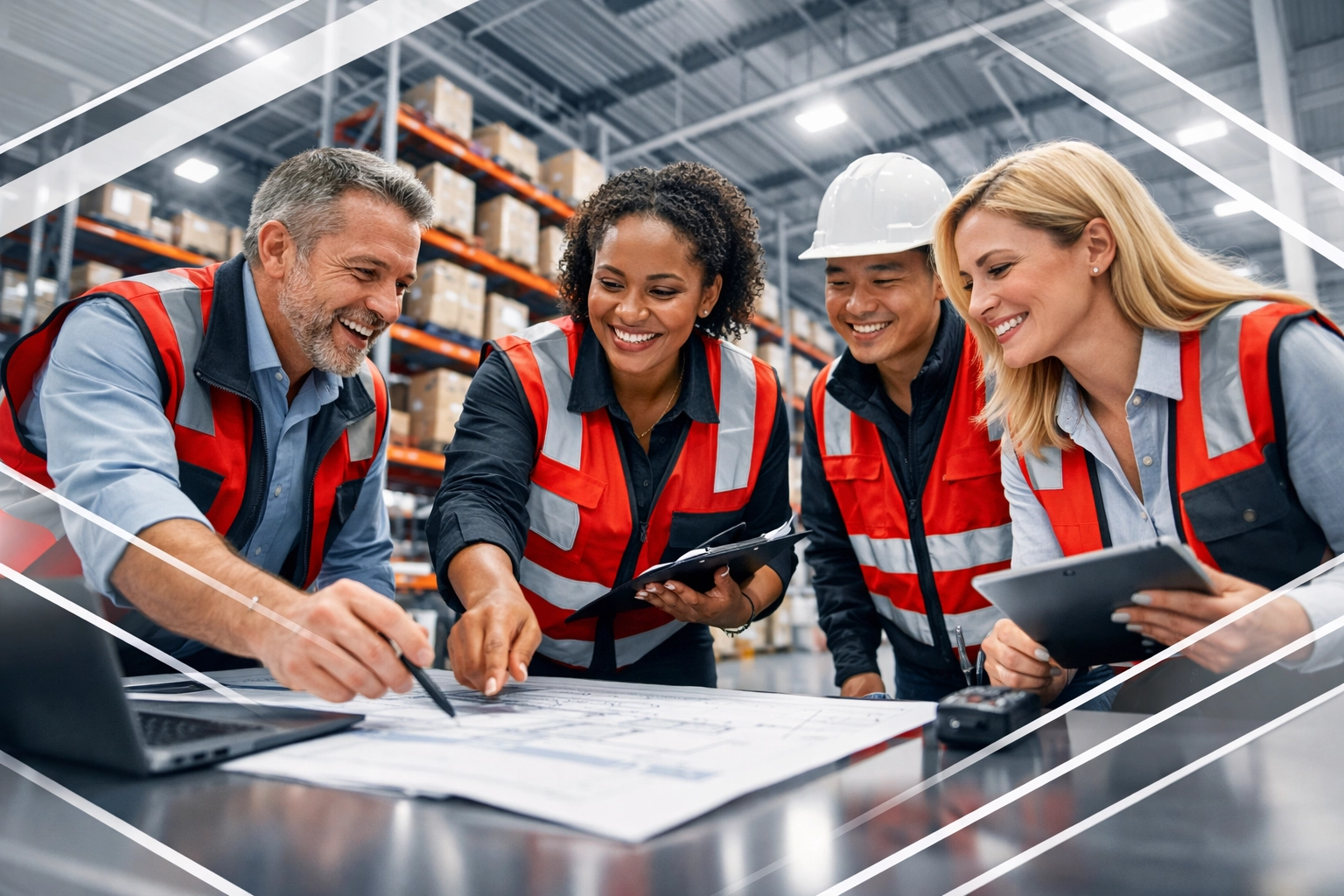 Rule Logistics team members collaborating in a modern Miami warehouse to ensure efficient 3PL fulfillment.